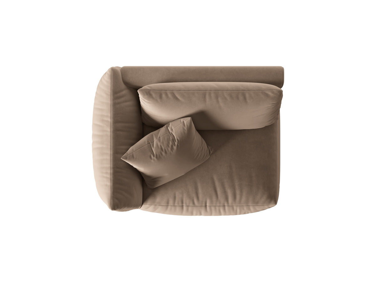 Chris Velour Modul links 1 Sitzer in Light Brown-Casino präsentiert im Onlineshop von KAQTU Design AG. Modulares Sofa ist von Micadoni