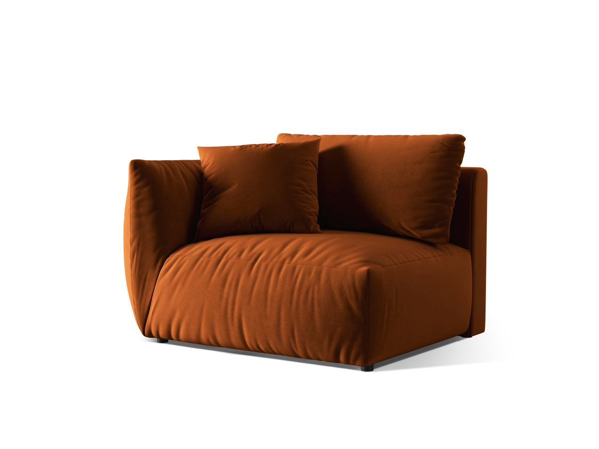 Chris Velour Modul links 1 Sitzer in Terracotta-Casino präsentiert im Onlineshop von KAQTU Design AG. Modulares Sofa ist von Micadoni