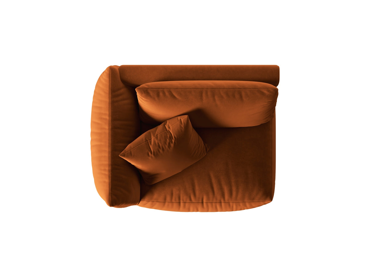 Chris Velour Modul links 1 Sitzer in Terracotta-Casino präsentiert im Onlineshop von KAQTU Design AG. Modulares Sofa ist von Micadoni