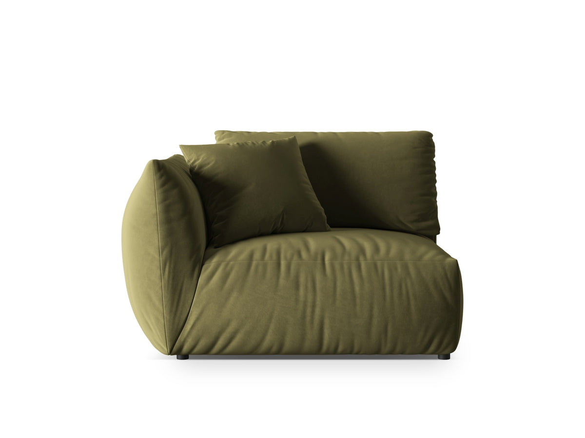 Chris Velour Modul links 1 Sitzer in Light Green-Casino präsentiert im Onlineshop von KAQTU Design AG. Modulares Sofa ist von Micadoni