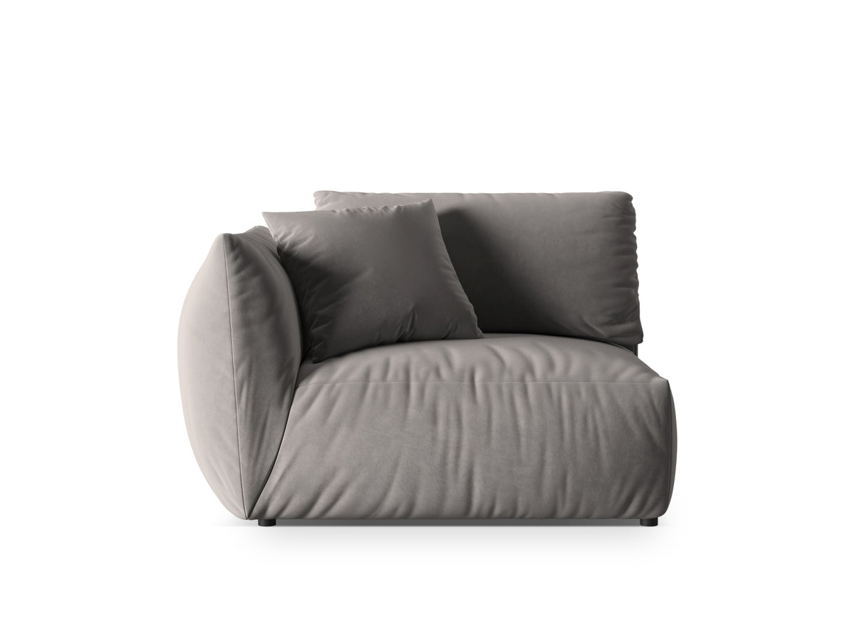 Chris Velour Modul links 1 Sitzer in Grey-Casino präsentiert im Onlineshop von KAQTU Design AG. Modulares Sofa ist von Micadoni