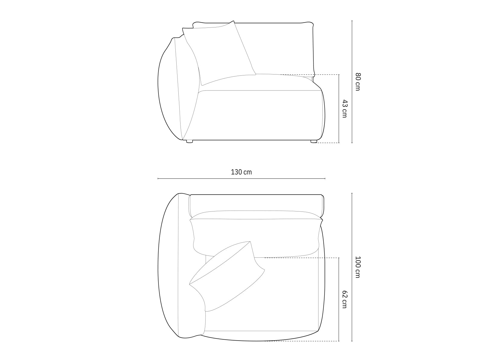 Eleganter linker 1-Sitzer Chris Velour Modul in hochwertigem Dunkelgrau, ideal für flexible und stilvolle Wohnräume.