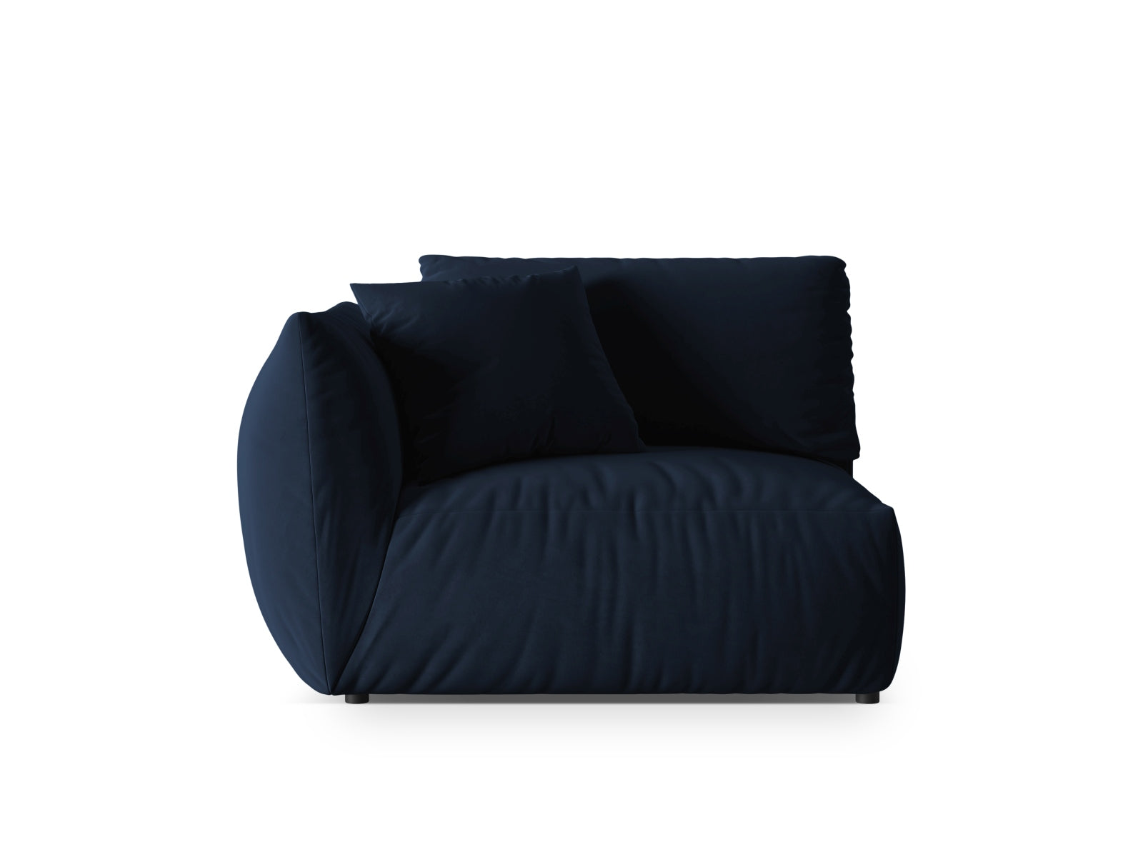 Eleganter Chris Velour Modul links 1 Sitzer in Royal Blue-Casino, ideal für stilvolle Wohnräume und entspannende Lounge-Ecken.