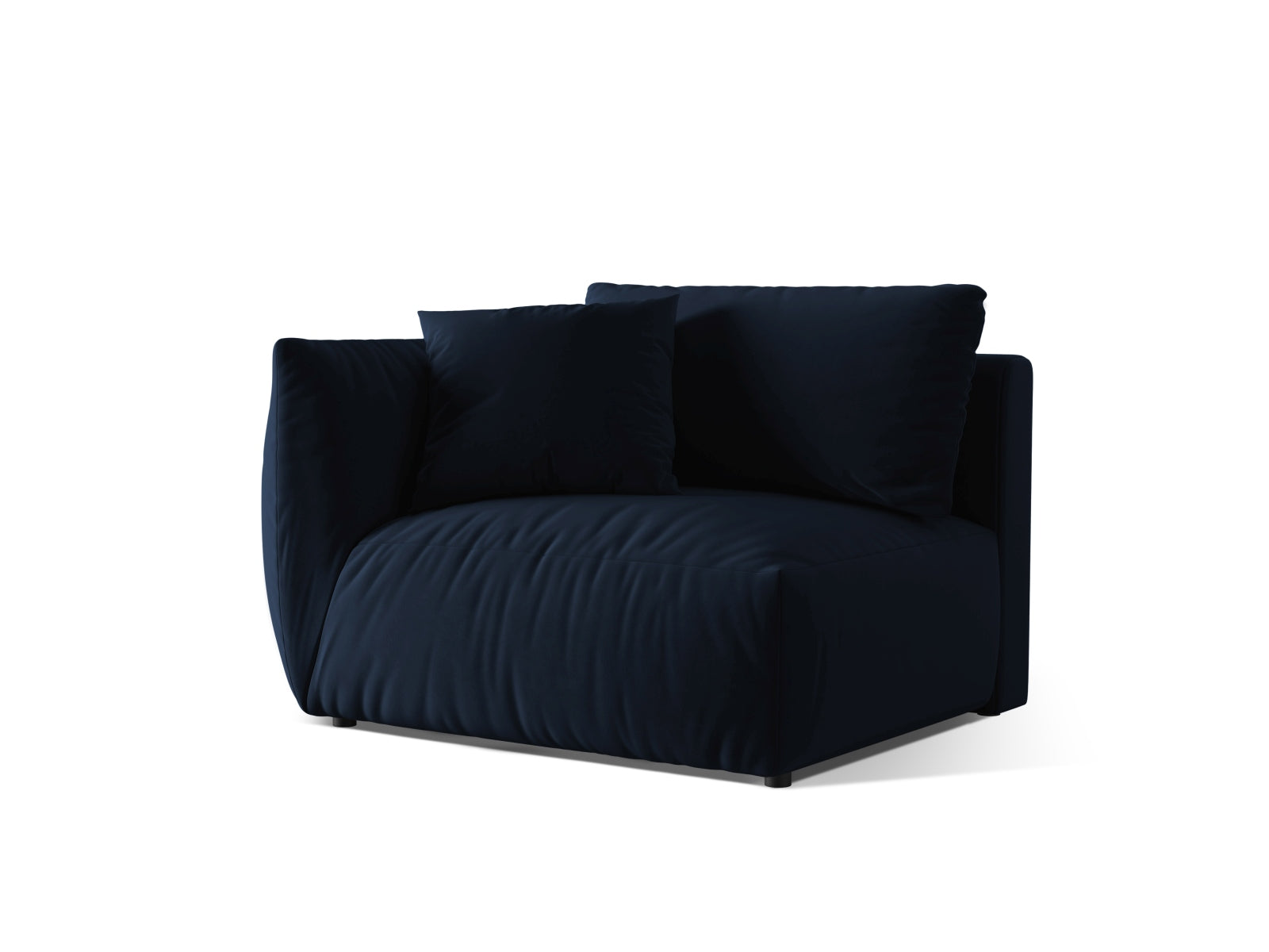 Stylischer Chris Velour Modul links 1 Sitzer in Royal Blue-Casino, perfekt für moderne Wohnkonzepte und gemütliche Entspannungsbereiche.