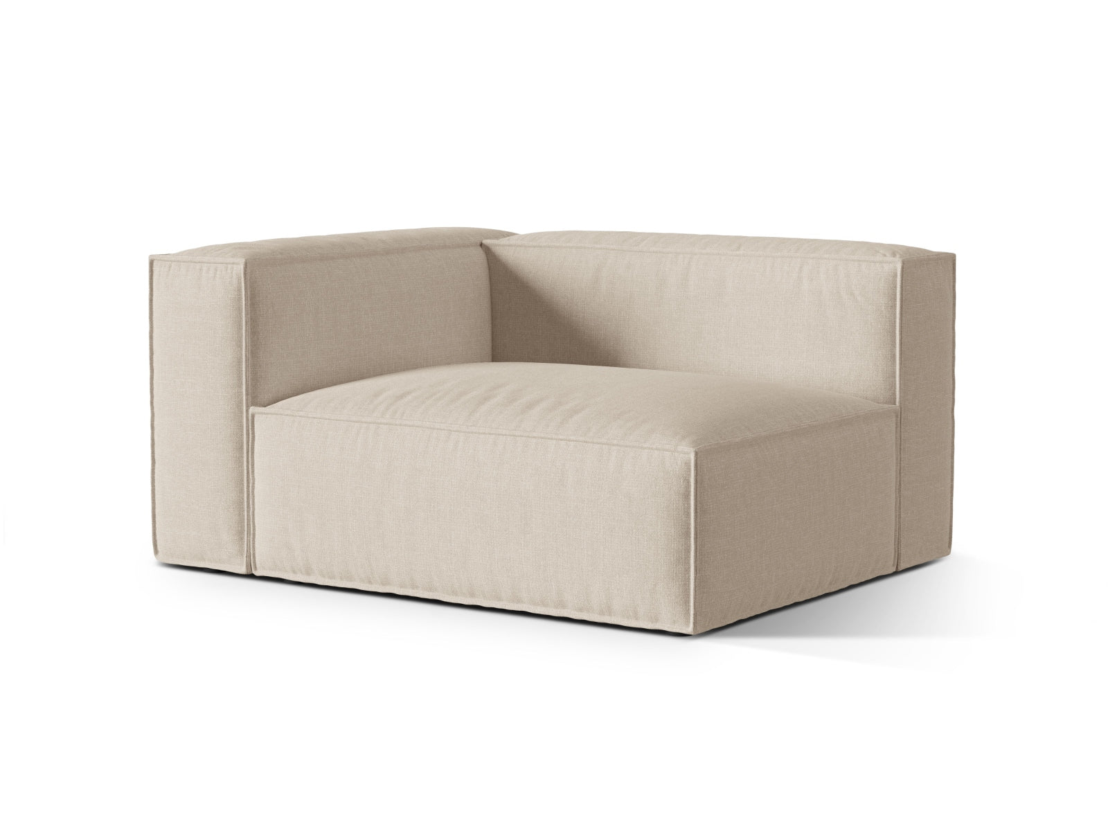 Beige 2-Sitzer Sofa links Nuria von Micadoni, modulares Design für individuelle Wohnräume, stilvoll und komfortabel.
