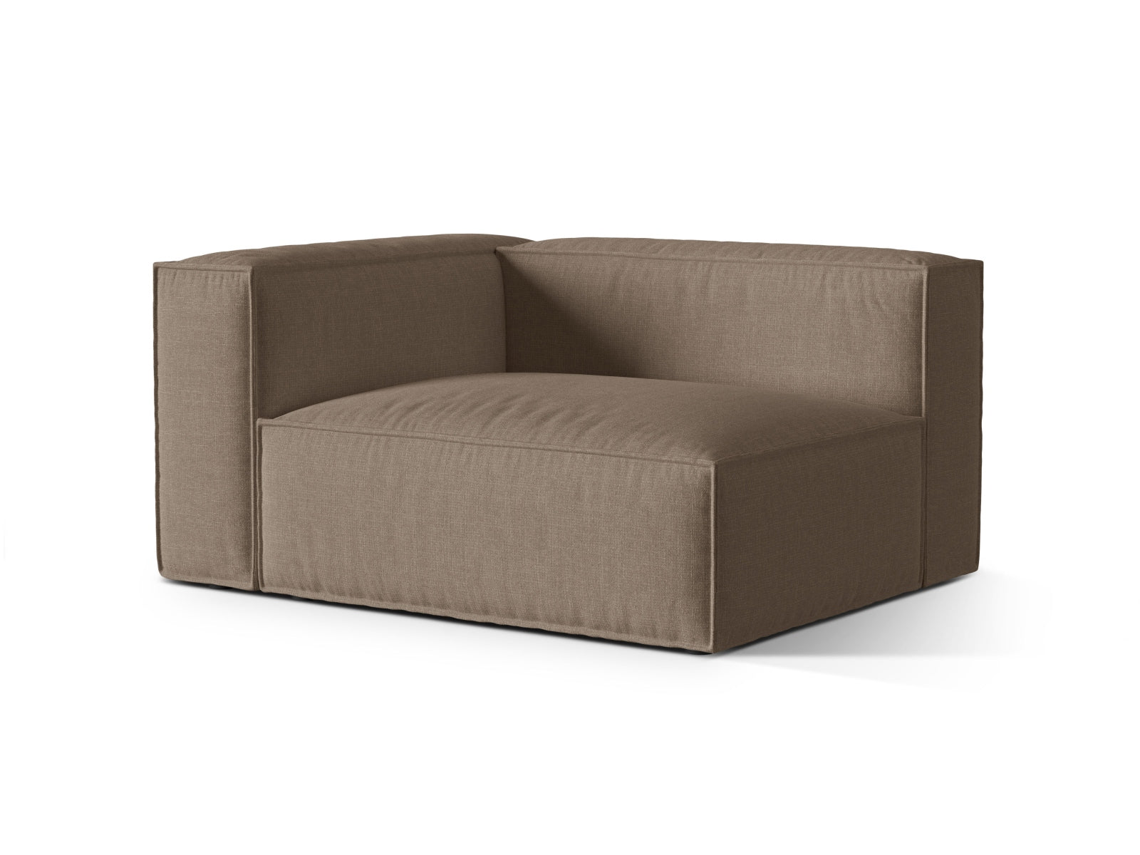 Elegantes 2-Sitzer Sofa links Nuria in Cappuccino-Liberty, ideal für moderne Wohnräume, flexibel und stilvoll.