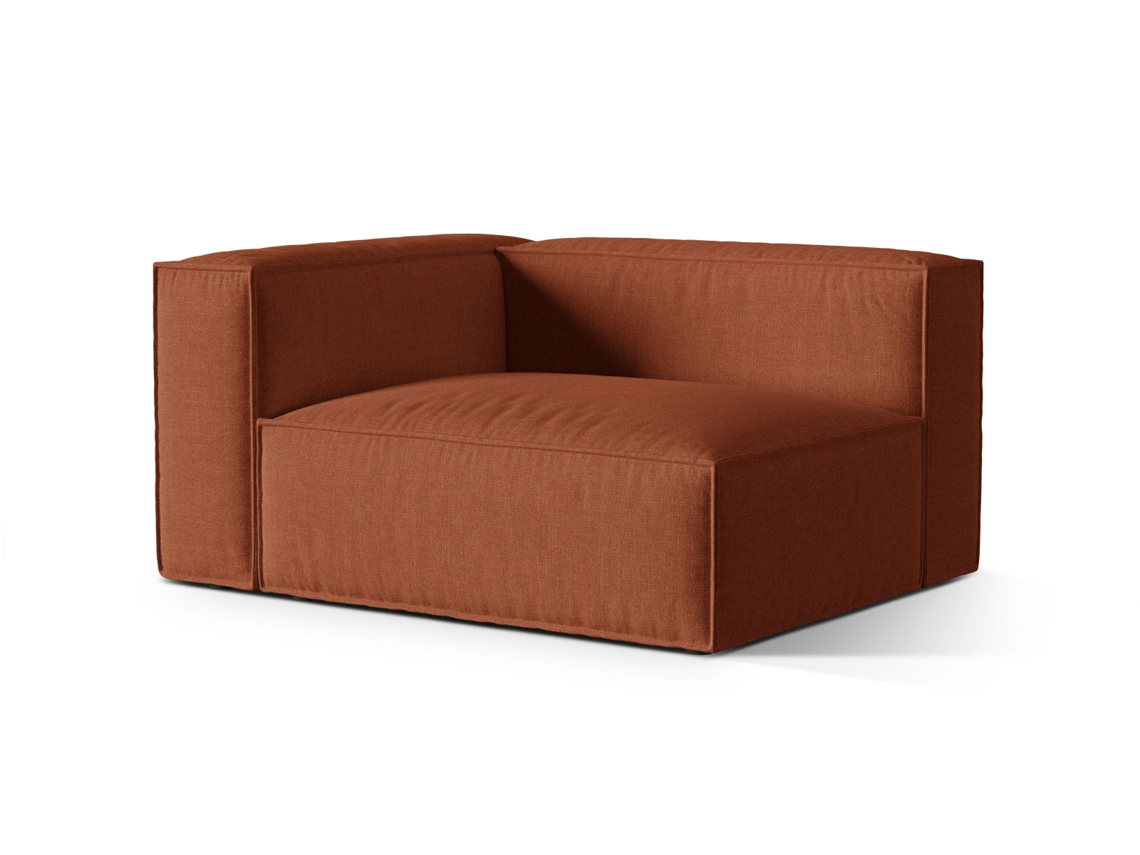 Elegantes 2-Sitzer Sofa links Nuria in Brick-Liberty, ideal für moderne Wohnräume. Flexibles, modulares Design von Micadoni.