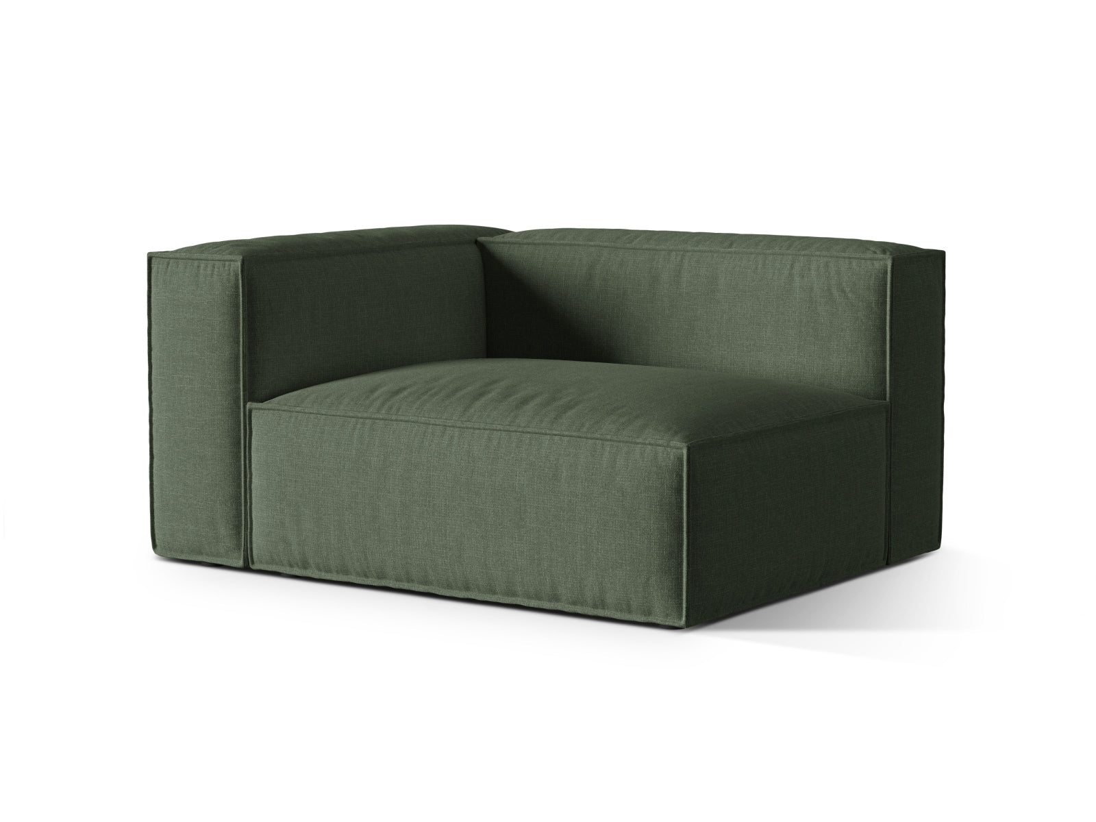 Elegantes 2-Sitzer Sofa links Nuria in Moss Green-Liberty, ideal für stilvolle Wohnräume. Modulares Design von Micadoni.