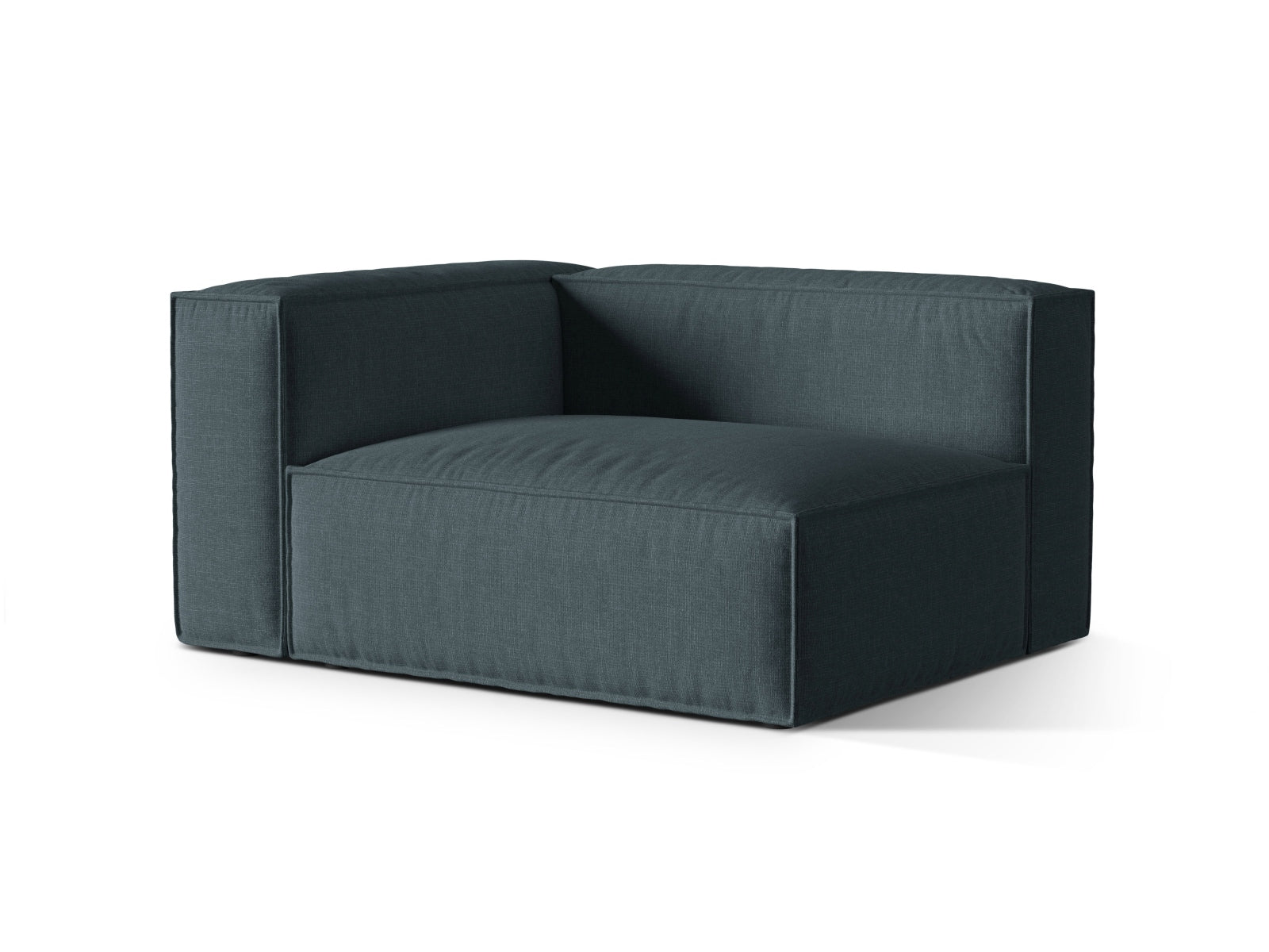 Elegantes 2-Sitzer Sofa links Nuria in tiefem Petrol, ideal für moderne Wohnräume. Flexibles, modulares Design von Micadoni.