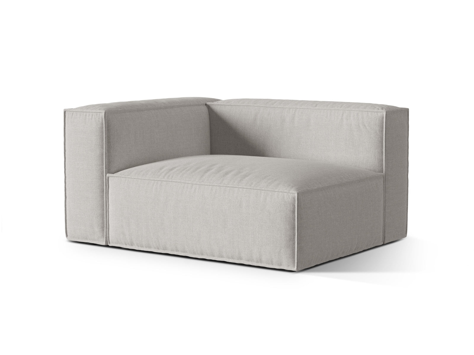 Stylisches 2-Sitzer Sofa links Nuria in hellem Grau, ideal für moderne Wohnräume, von Micadoni. Perfekt für individuelles Einrichten.