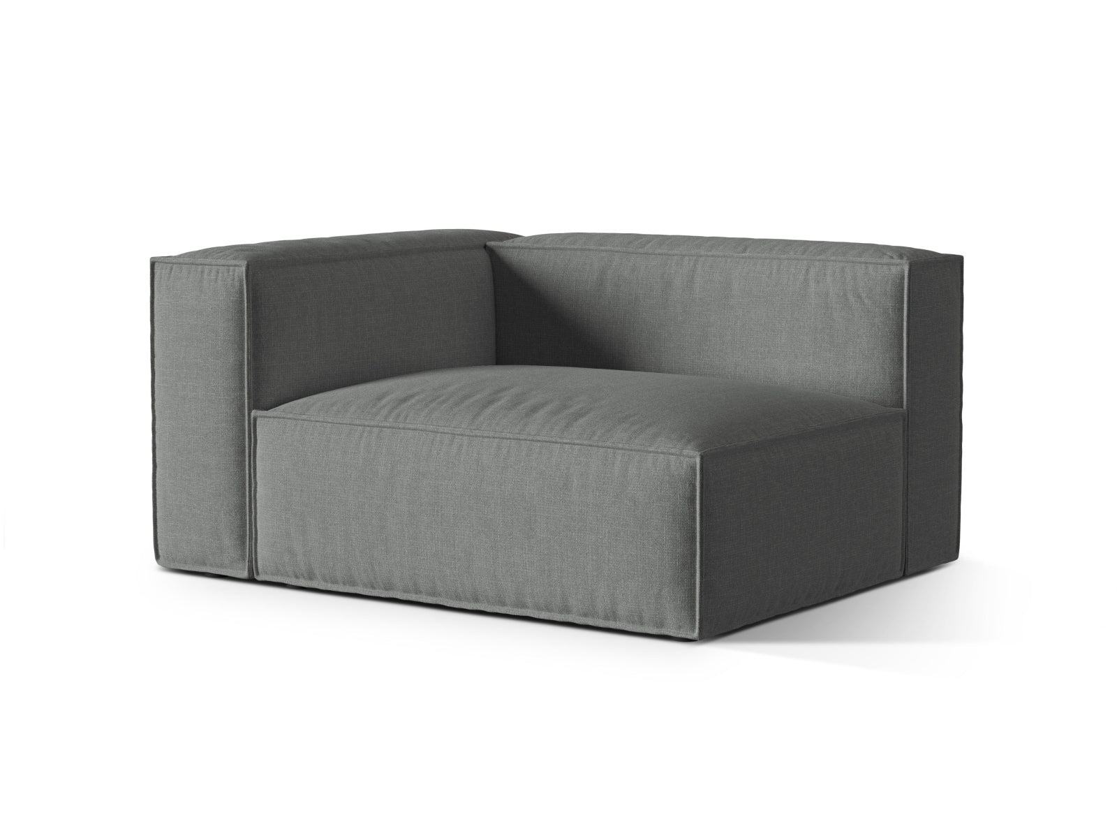Stylisches 2-Sitzer Sofa links Nuria in elegantem Grau, ideal für moderne Wohnräume. Flexibles, modulares Design von Micadoni.