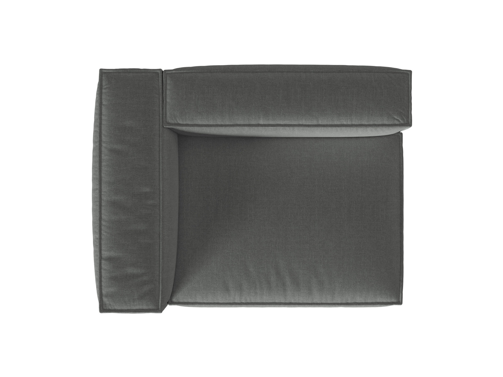 Stylisches 2-Sitzer Sofa links Nuria in modernem Grau, perfekt für vielseitige Wohnräume und entspannte Stunden. Hochwertige Verarbeitung von Micadoni.