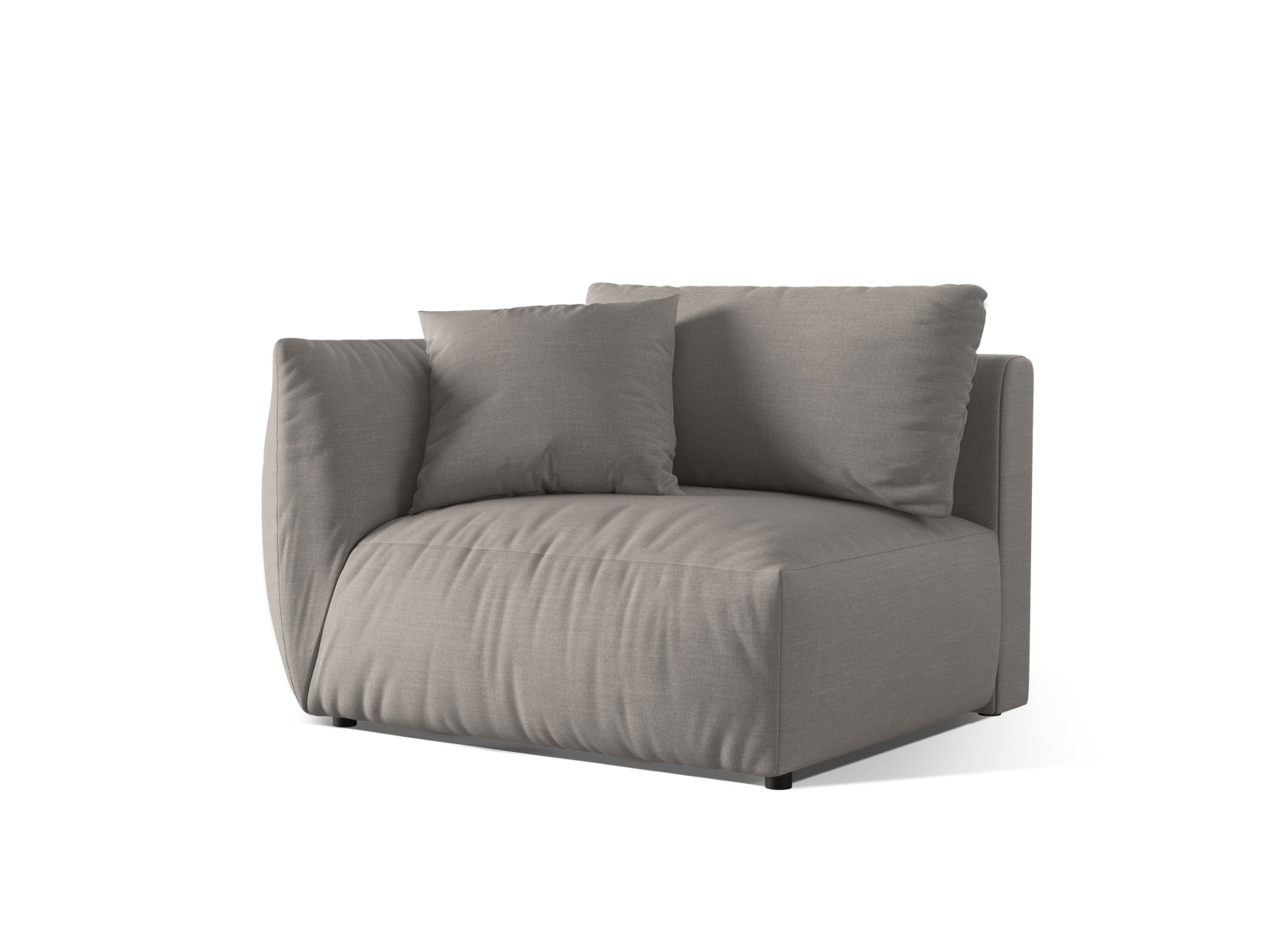 Chris Modul links 1 Sitzer in Natural-LINS präsentiert im Onlineshop von KAQTU Design AG. Modulares Sofa ist von Micadoni