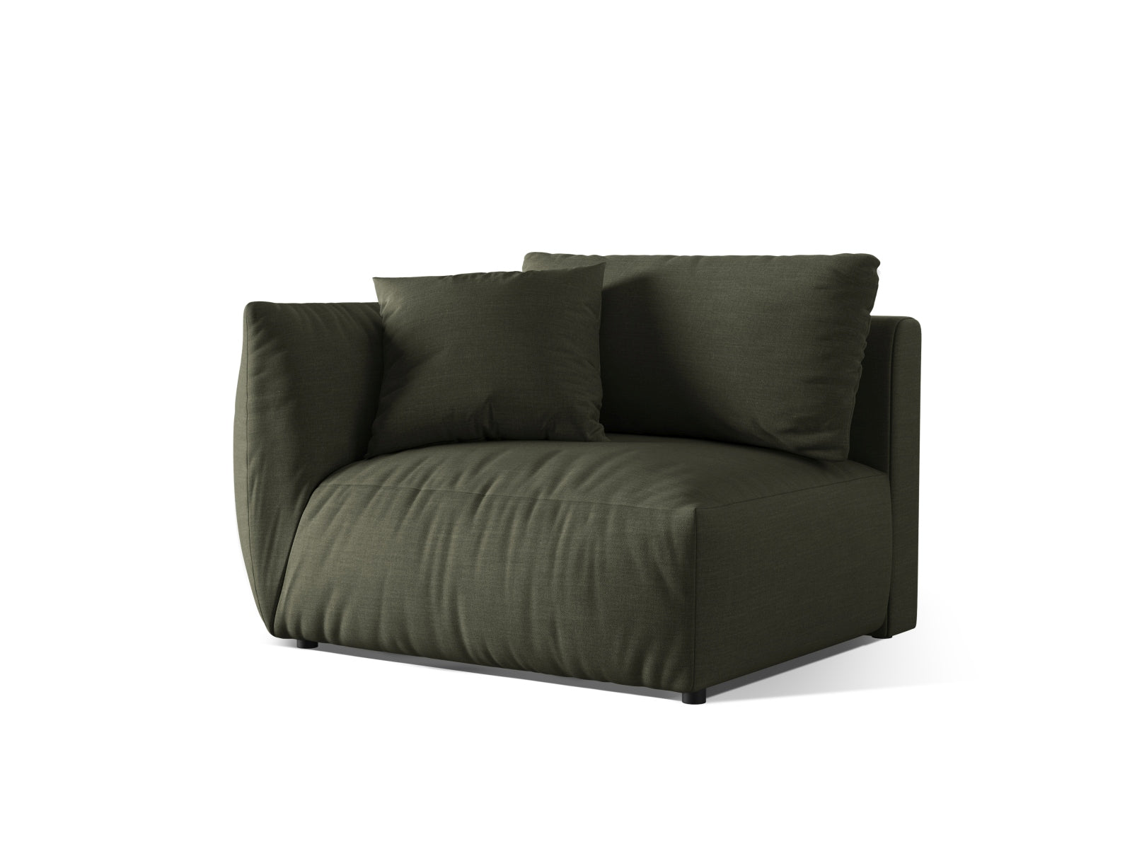Chris Modul links 1 Sitzer in Muted Blue-LINS präsentiert im Onlineshop von KAQTU Design AG. Modulares Sofa ist von Micadoni