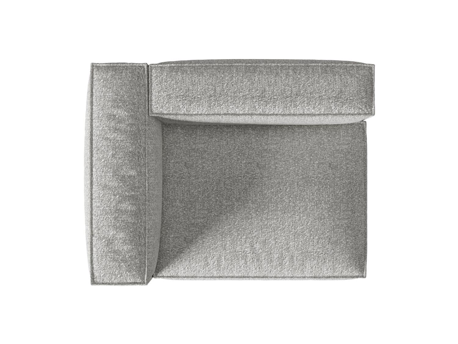 Modernes Nuria Boucle Modular Sofa links 2 Sitzer in sanftem Grau, perfekt für gemütliche und stilvolle Wohnambiente.