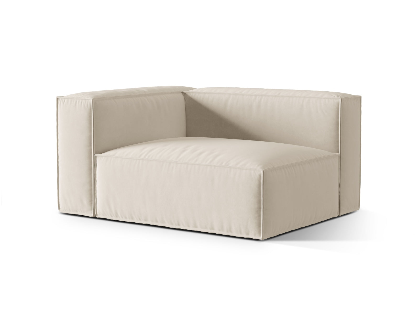 Nuria Velour links Modular Sofa 2 Sitzer in Beige-Paris präsentiert im Onlineshop von KAQTU Design AG. Modulares Sofa ist von Micadoni
