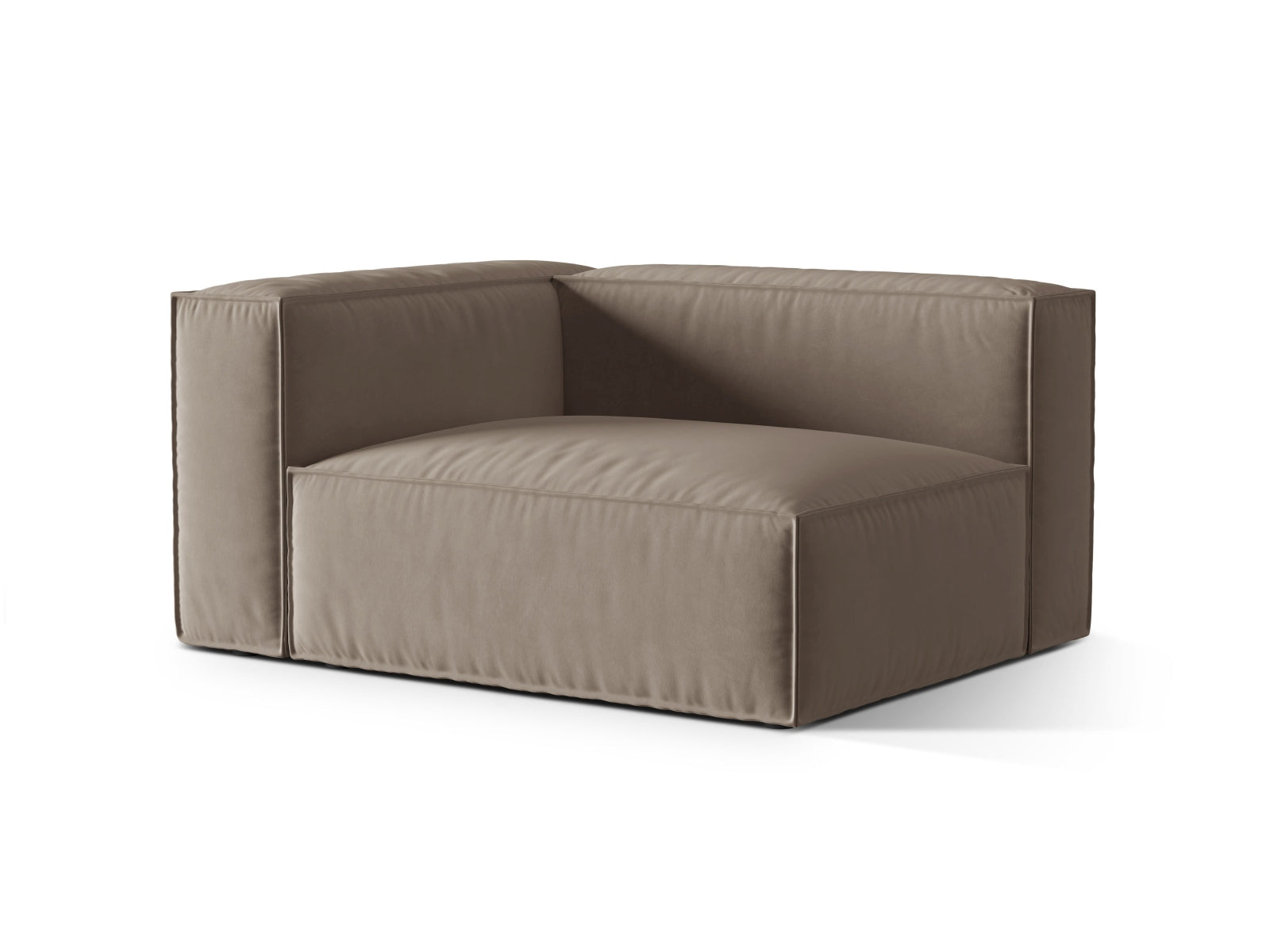 Nuria Velour links Modular Sofa 2 Sitzer in Warm grey-Paris präsentiert im Onlineshop von KAQTU Design AG. Modulares Sofa ist von Micadoni