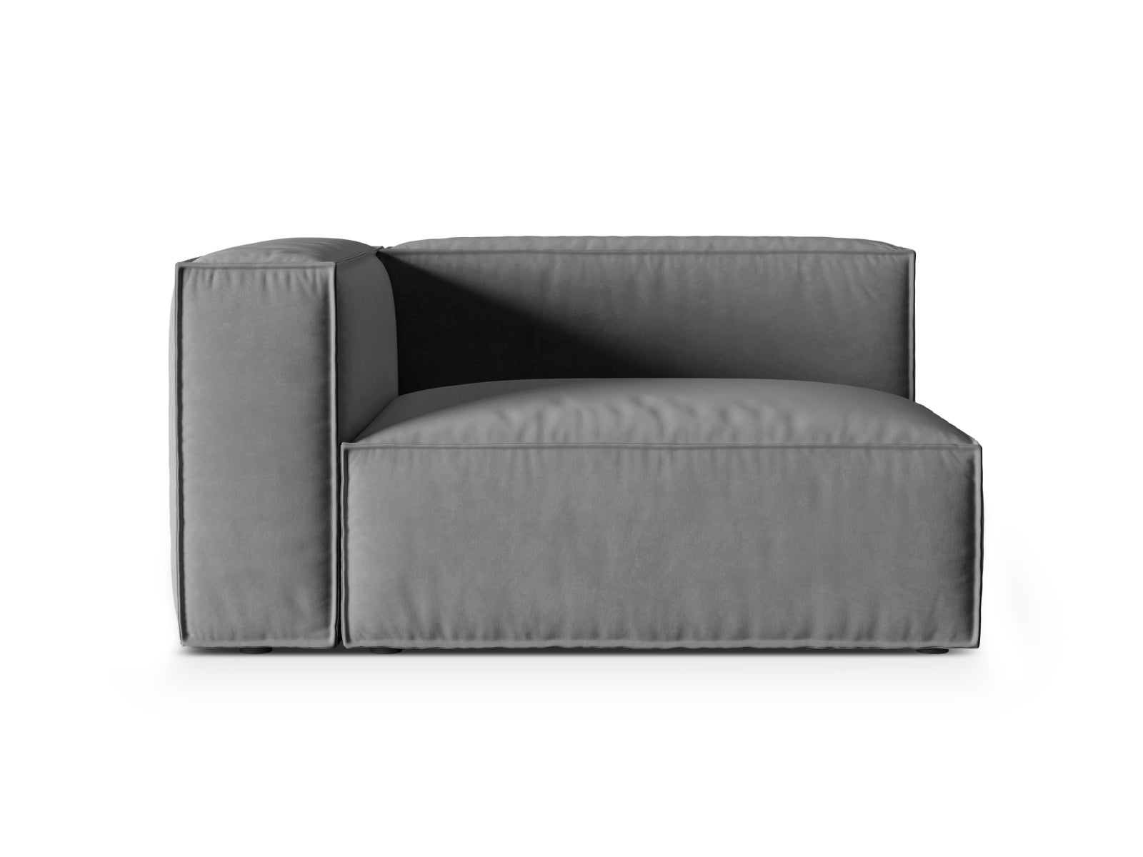 Nuria Velour links Modular Sofa 2 Sitzer in Grey-Paris präsentiert im Onlineshop von KAQTU Design AG. Modulares Sofa ist von Micadoni