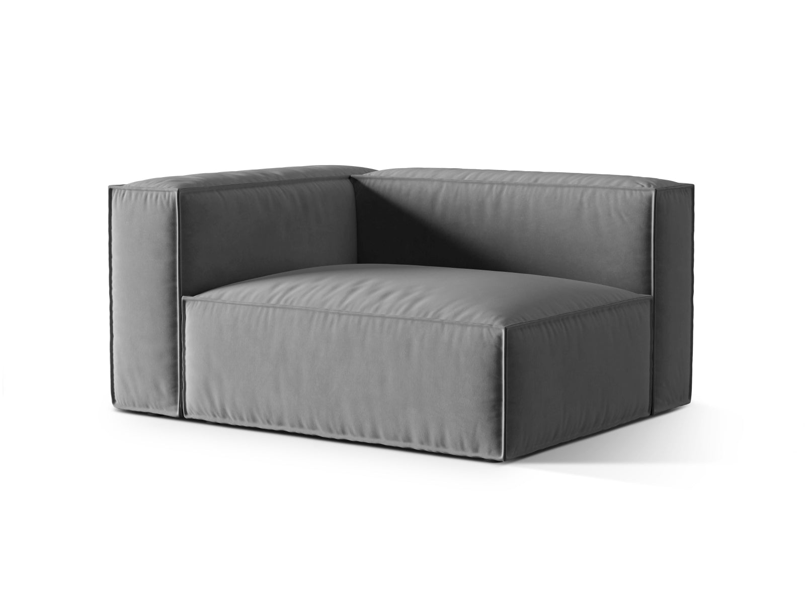 Nuria Velour links Modular Sofa 2 Sitzer in Grey-Paris präsentiert im Onlineshop von KAQTU Design AG. Modulares Sofa ist von Micadoni