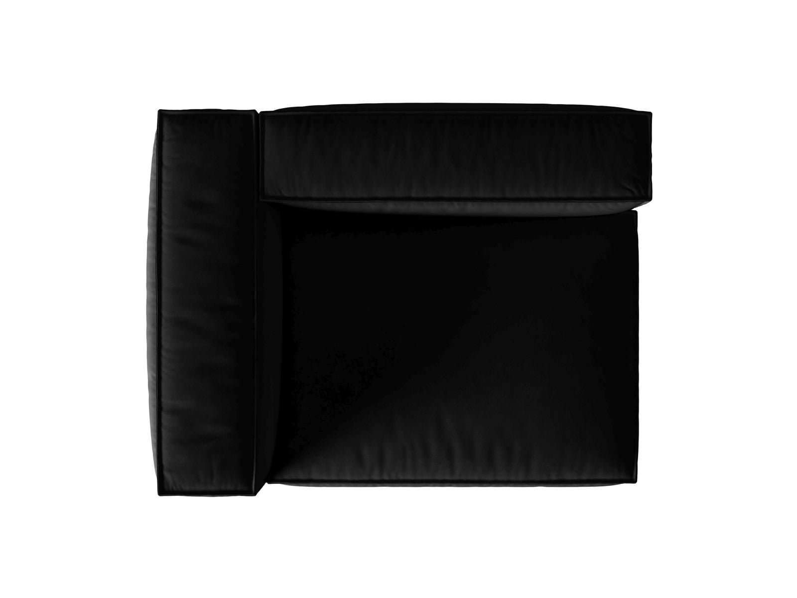 Elegantes, linksseitiges 2-Sitzer Sofa Nuria Velour in Schwarz, ideal für moderne Wohnräume und stilvolle Akzente von Micadoni.