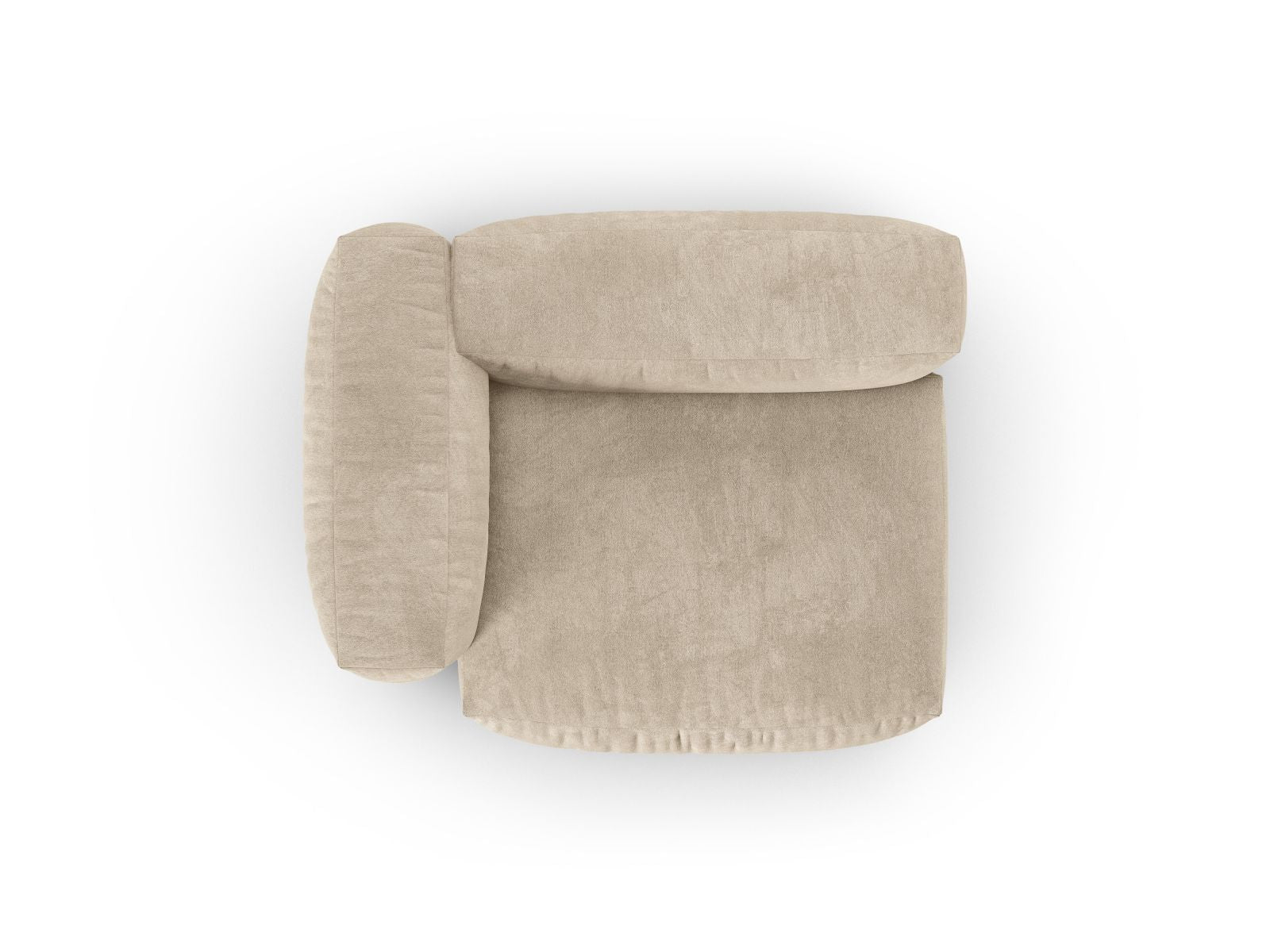 Modernes 1-Sitzer Sofa Martina Wide XL links in zartem Beige, perfekt für gemütliche Ecken und stilvolle Einrichtungsideen.