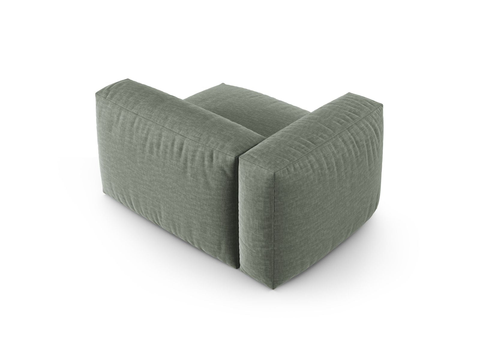 Elegantes 1-Sitzer Sofa Martina Wide XL links in luxuriösem Moosgrün, ideal für moderne Wohnräume und stilvolle Akzente.