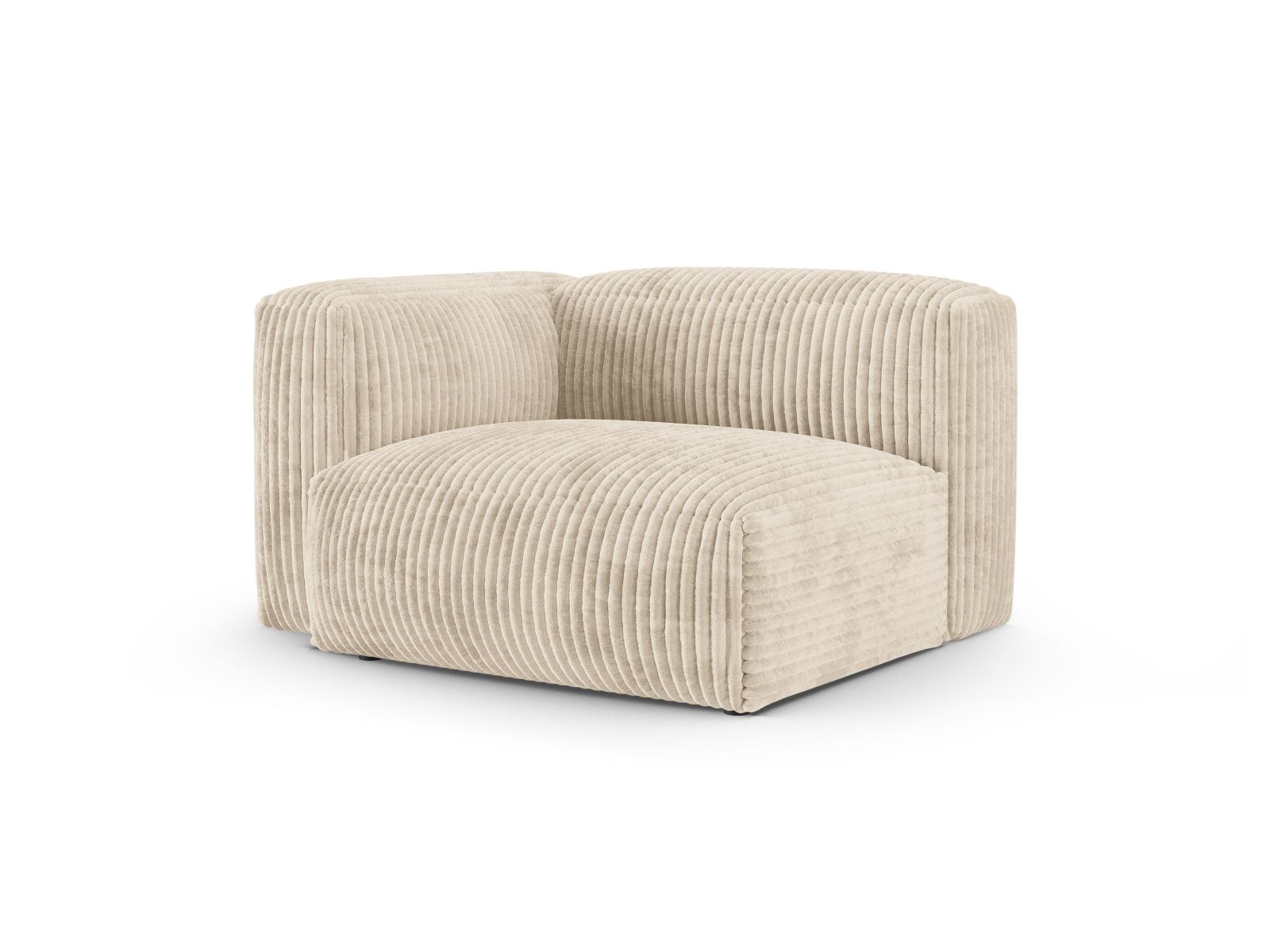 Elegantes 1-Sitzer Sofa Martina Wide XL links in sanftem Light Beige-Tilia, ideal für stilvolle Wohnräume. Modulares Design von Micadoni.