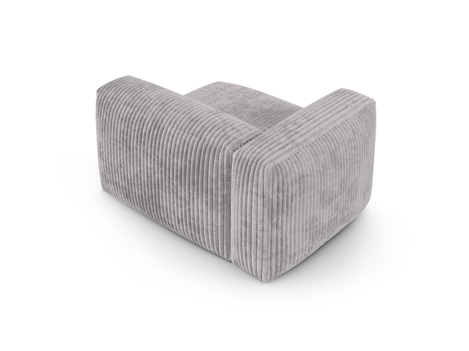 Elegantes 1-Sitzer Sofa Martina Wide XL links in modernem Grau, ideal für kreative Raumgestaltungen und komfortable Entspannung.