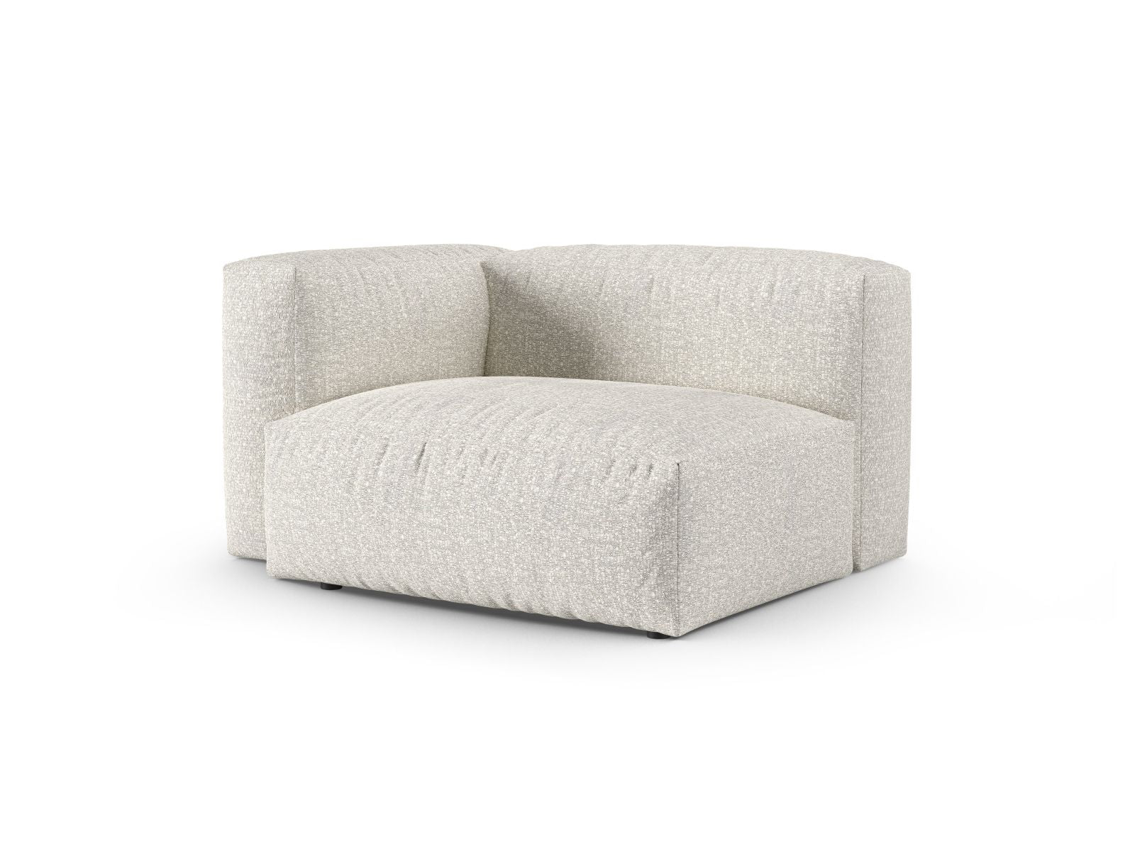 Elegantes 1-Sitzer Sofa Martina Wide XL links in stilvollem Grey Beige Melange, ideal für moderne Wohnräume und vielseitige Gestaltung.