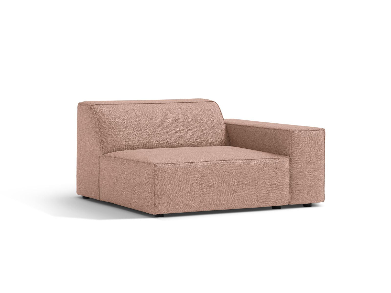 Elegantes 1-Sitzer Modul Rechts Jodie in sanftem Powder Pink, ideal für stilvolle Wohnräume und vielseitige Sofa-Kombinationen.