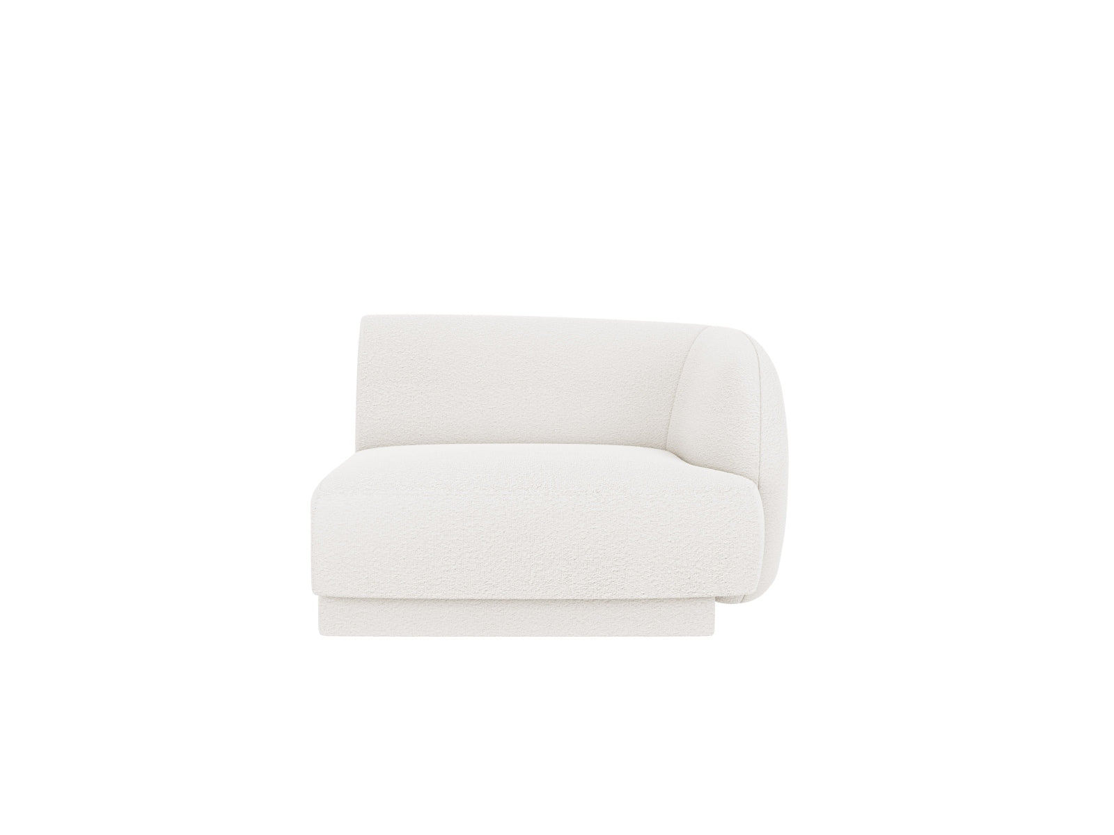 Miley Boucle Modul rechts 1 Sitzer in White präsentiert im Onlineshop von KAQTU Design AG. Modulares Sofa ist von Micadoni