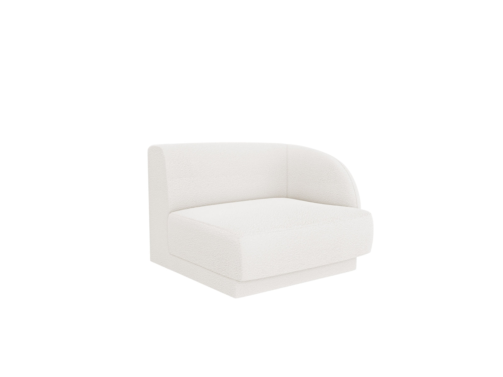 Miley Boucle Modul rechts 1 Sitzer in White-Baloo präsentiert im Onlineshop von KAQTU Design AG. Modulares Sofa ist von Micadoni