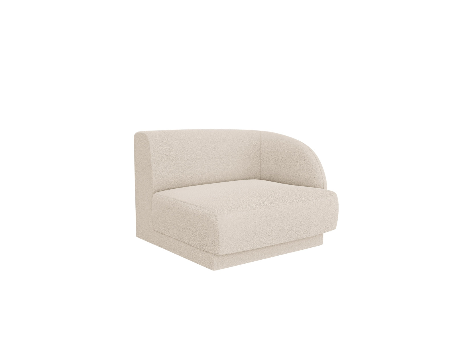 Miley Boucle Modul rechts 1 Sitzer in Beige-Baloo präsentiert im Onlineshop von KAQTU Design AG. Modulares Sofa ist von Micadoni
