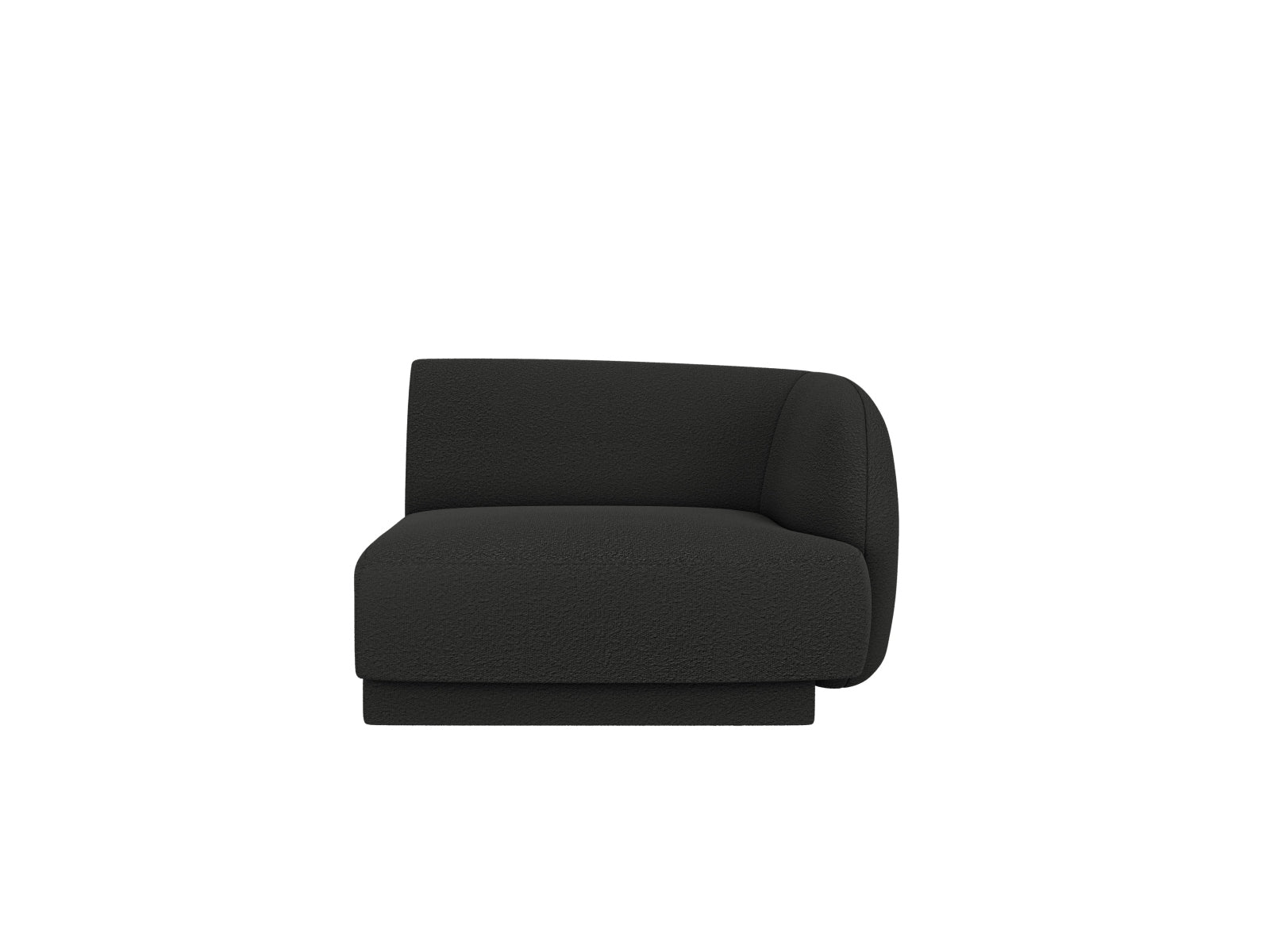 Miley Boucle Modul rechts 1 Sitzer in Black-Baloo präsentiert im Onlineshop von KAQTU Design AG. Modulares Sofa ist von Micadoni
