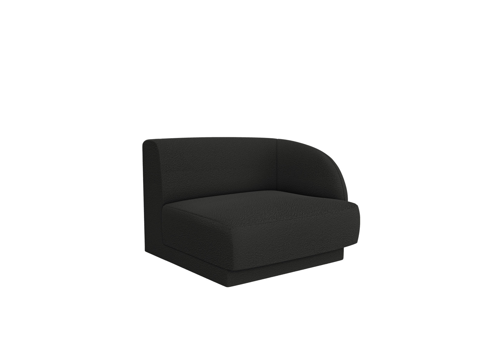 Miley Boucle Modul rechts 1 Sitzer in Black-Baloo präsentiert im Onlineshop von KAQTU Design AG. Modulares Sofa ist von Micadoni