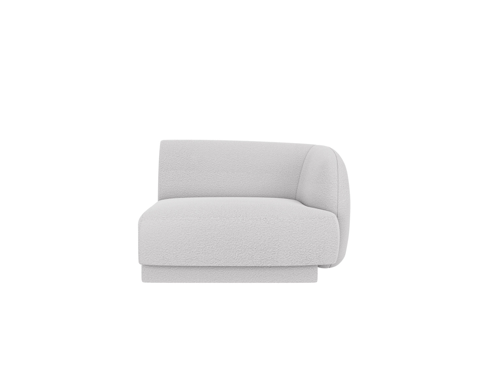 Miley Boucle Modul rechts 1 Sitzer in Light Grey präsentiert im Onlineshop von KAQTU Design AG. Modulares Sofa ist von Micadoni