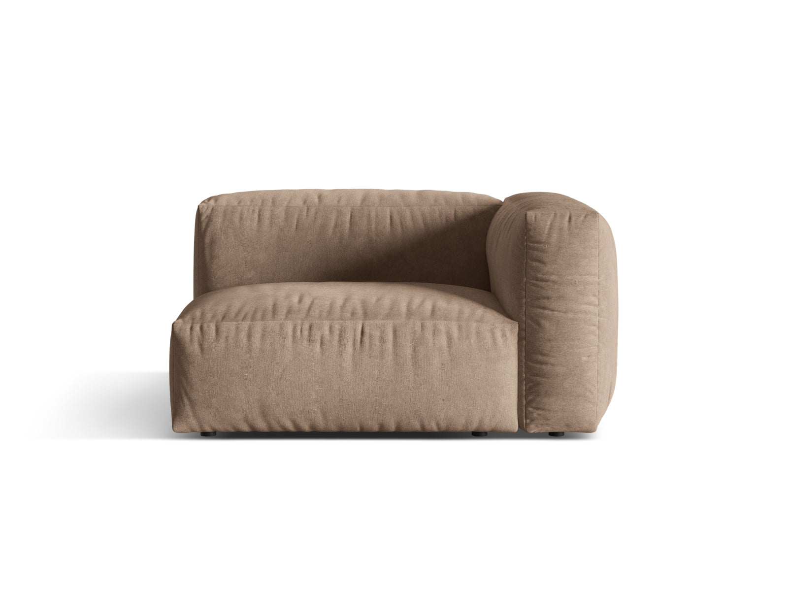 Martina Velour Modul rechts 1 Sitzer in Dark Beige präsentiert im Onlineshop von KAQTU Design AG. Modulares Sofa ist von Micadoni