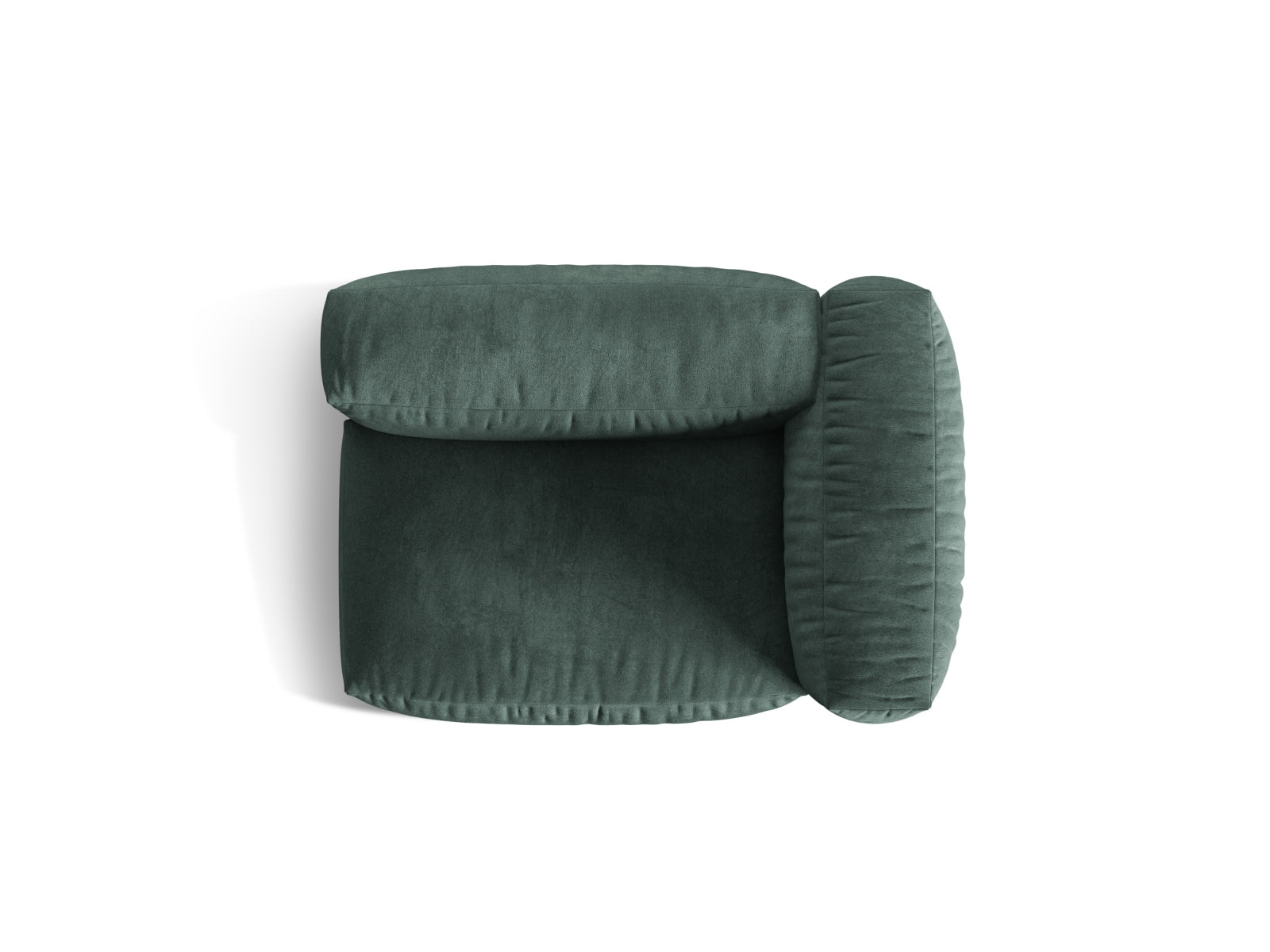 Elegantes, rechtsseitiges 1-Sitzer-Modul Martina in Petrol-Vogue, ideal für kreative Sofa-Arrangements und stilvolle Einrichtungsideen.