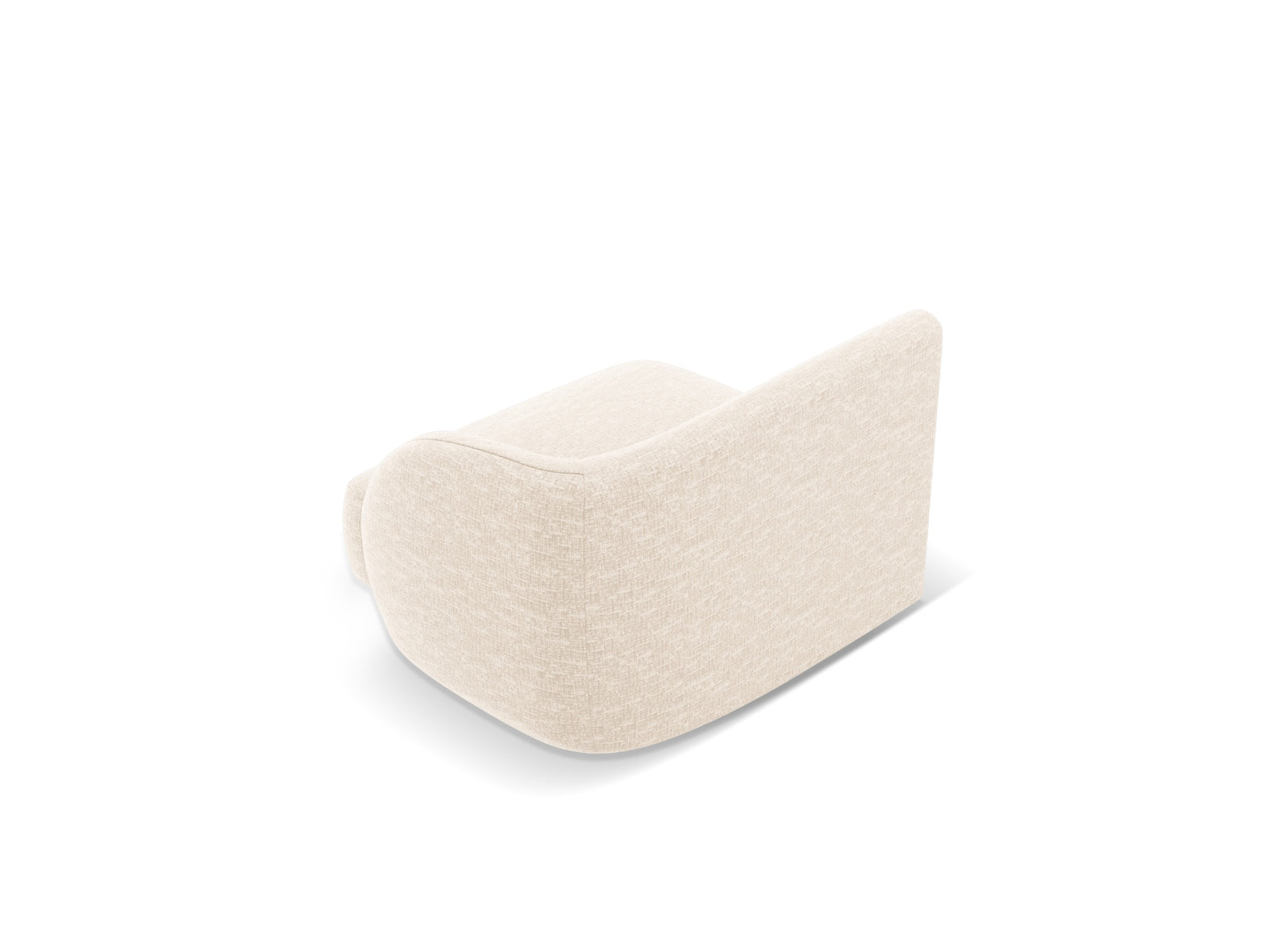 Beige Miley Modul rechts 1 Sitzer von Micadoni, modernes Design für individuelle Wohnkonzepte, perfekt für gemütliche Sitzgelegenheiten.