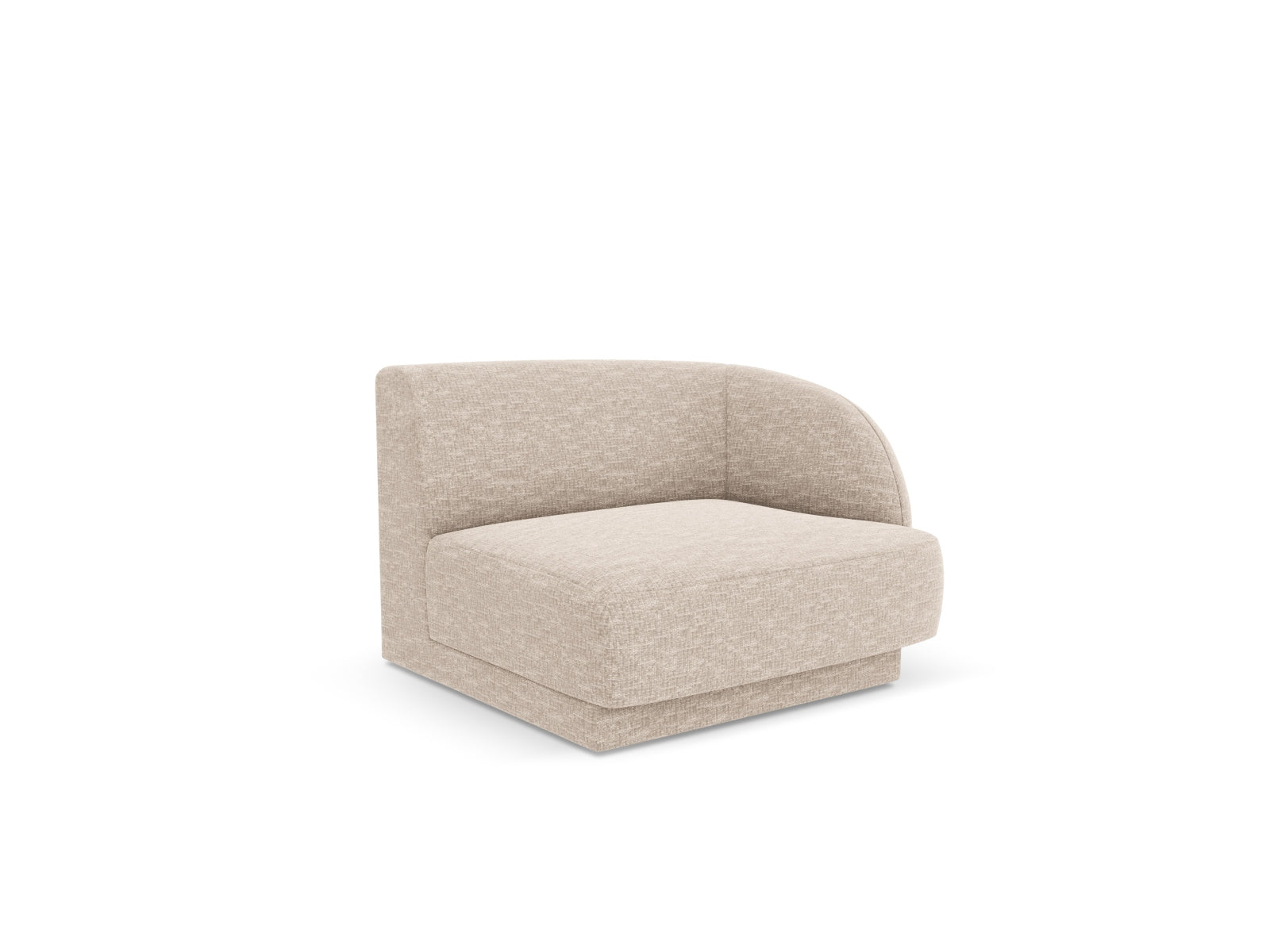 Beige Miley Modul rechts 1 Sitzer von Micadoni, stilvolles und modernes Design für Ihr Wohnzimmer, ideal für individuelle Sofa-Kombinationen.