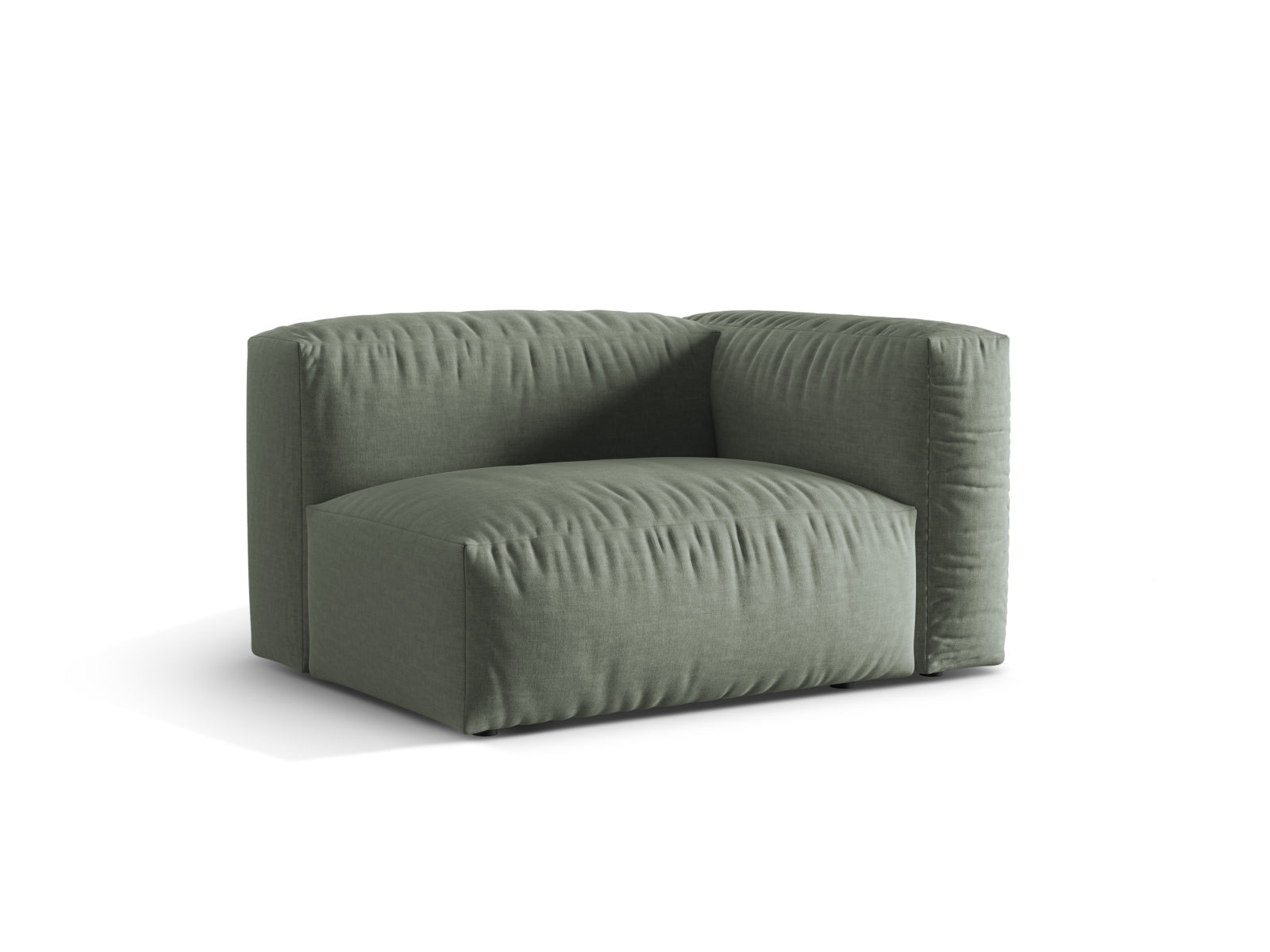 Elegantes Martina Modul rechts 1 Sitzer in Moss Green-Boston, ideal für stilvolle Wohnräume. Teil der modularen Sofaserie von Micadoni.