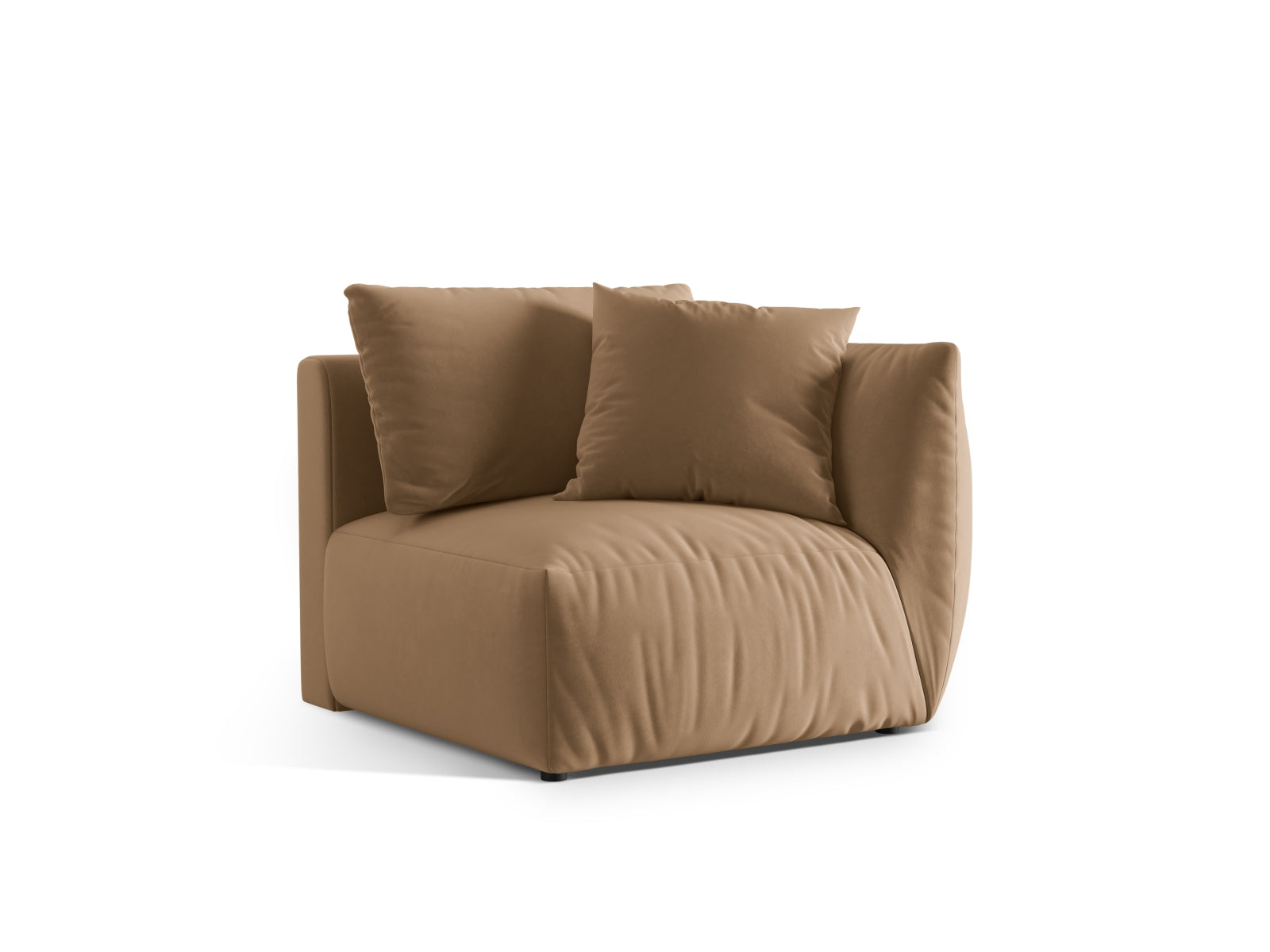 Elegantes Chris Velour Modul rechts 1 Sitzer in Sand-Casino, ideal für stilvolle Wohnräume. Teil der vielseitigen Sofa-Kollektion von Micadoni.