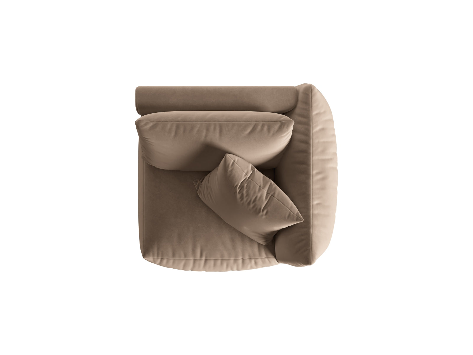 Elegantes Chris Velour Modul 1 Sitzer in sanftem Braun, ideal für stilvolle Wohnräume und entspannende Momente.