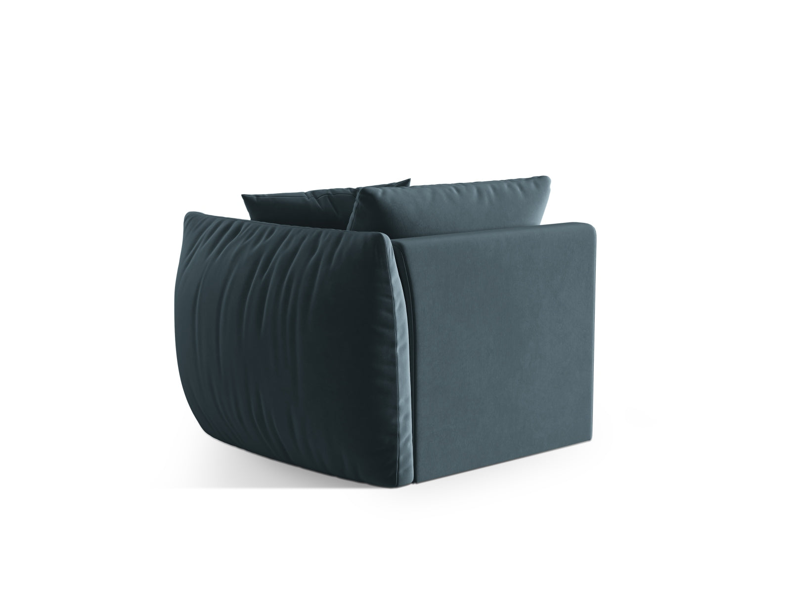 Rechtsseitiges Chris Velour Modul 1 Sitzer in zartem Pastellblau, perfekt für moderne und gemütliche Wohnkonzepte. Teil der Micadoni Sofa-Serie.