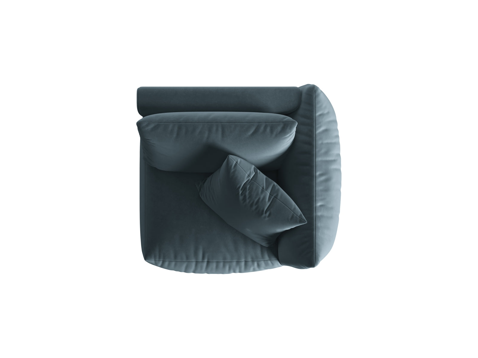 Elegantes Chris Velour Modul 1 Sitzer in sanftem Pastellblau, ideal für stilvolle Wohnräume und vielseitige Sofa-Arrangements.