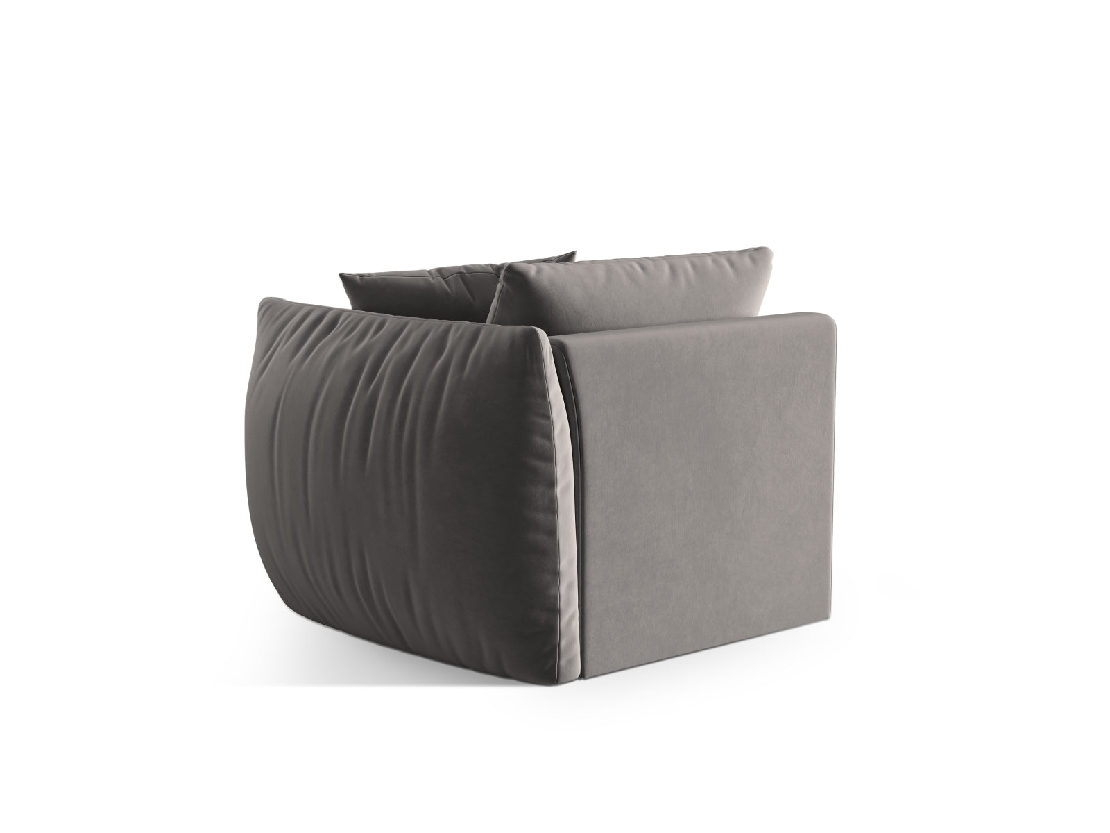 Rechtsseitiges Chris Velour Modul 1 Sitzer in edlem Grau, perfekt für individuelle Sofa-Kombinationen und moderne Wohnkonzepte.