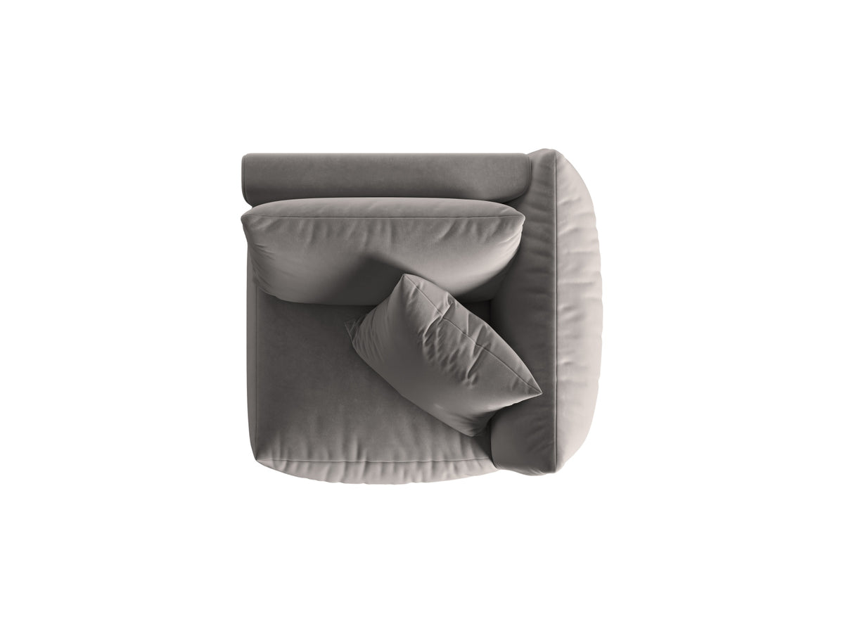 Chris Velour Modul rechts 1 Sitzer in Grey-Casino präsentiert im Onlineshop von KAQTU Design AG. Modulares Sofa ist von Micadoni