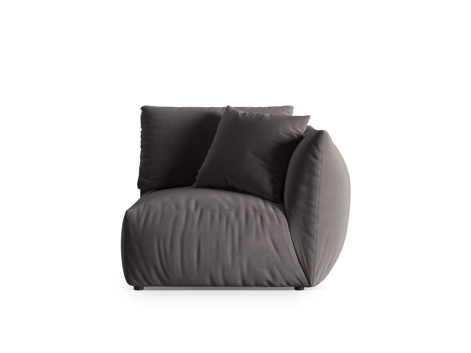 Chris Velour Modul rechts 1 Sitzer in Dark Grey präsentiert im Onlineshop von KAQTU Design AG. Modulares Sofa ist von Micadoni