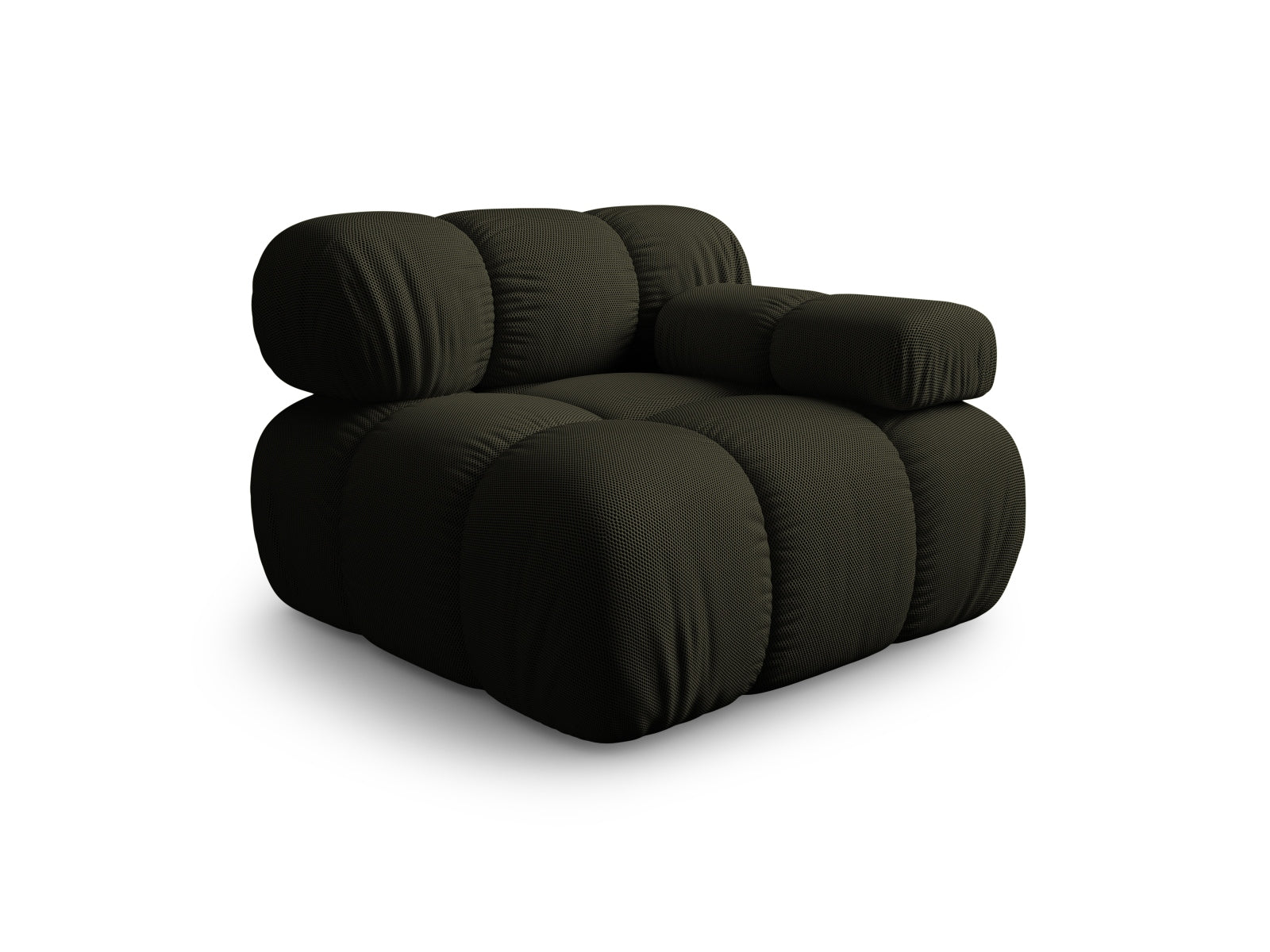 Elegantes Bellis Modul rechts 1 Sitzer in Amazon Green-Sonic, Teil des modularen Sofas von Micadoni, stilvoll und modern.