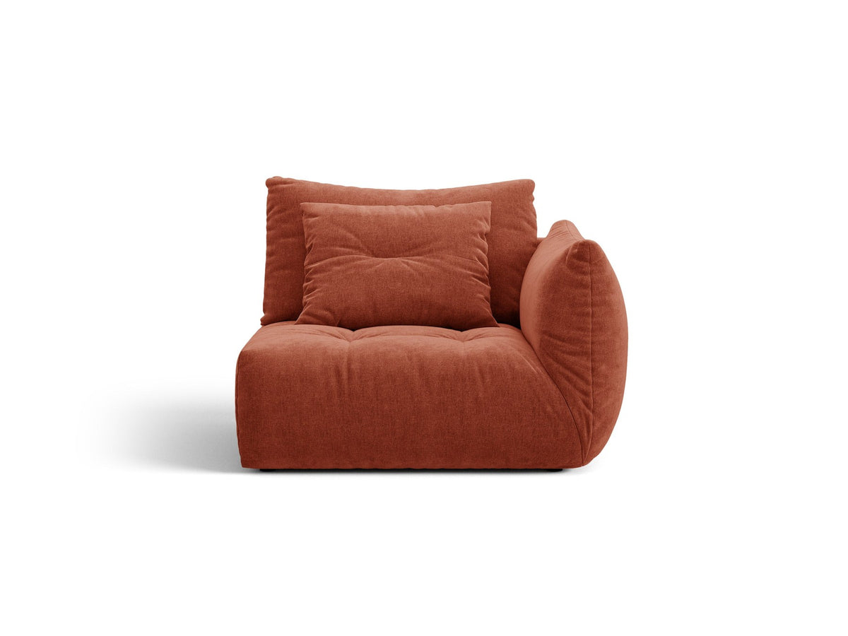 Modulares Sofa Bloom Modul von Micadoni in Leichtes Beige mit Casino-Stoffbezug aus Velours und schwarzen Kunststoffbeinen.